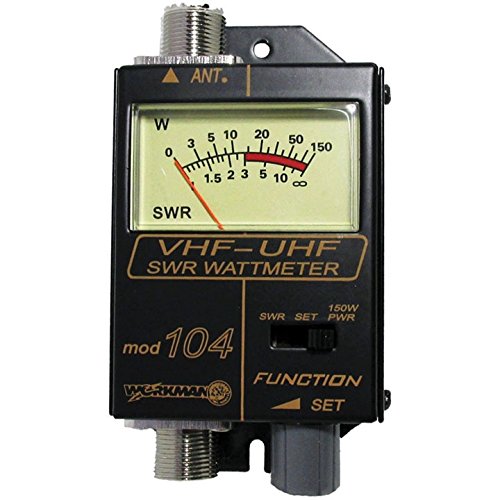 Workman 104 SWR Power Meter for VHF UHF Ham CB Radio - Measure & Tune Antenna Performance for Amateur Radio & CB Communication