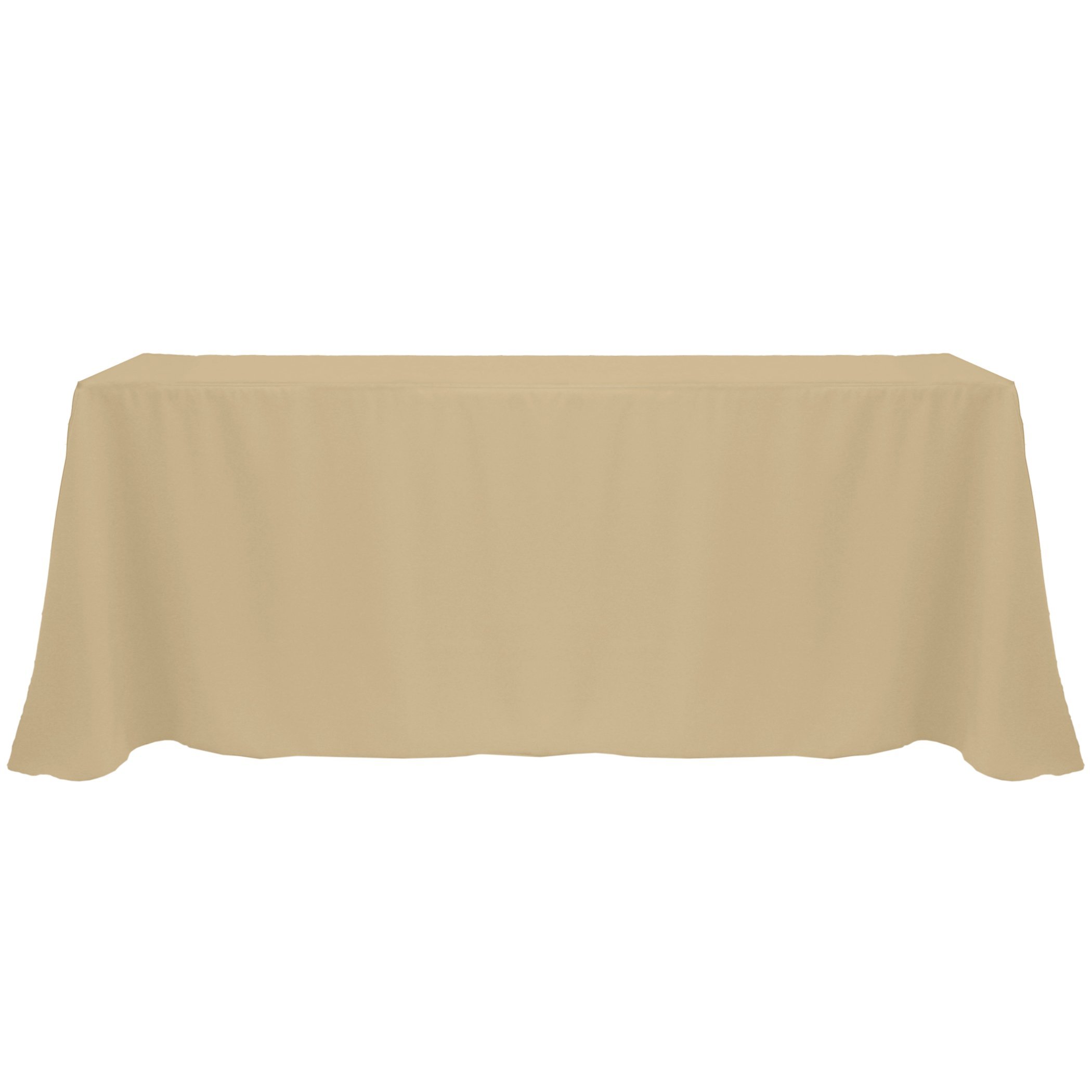 ULTIMATE TEXTILE - 3 Pack 90 x 132 Inch Rectangular Polyester Tablecloth with Rounded Corners, Camel Light Brown - Perfect for Dining Tables, Weddings, Banquets & Home Decor