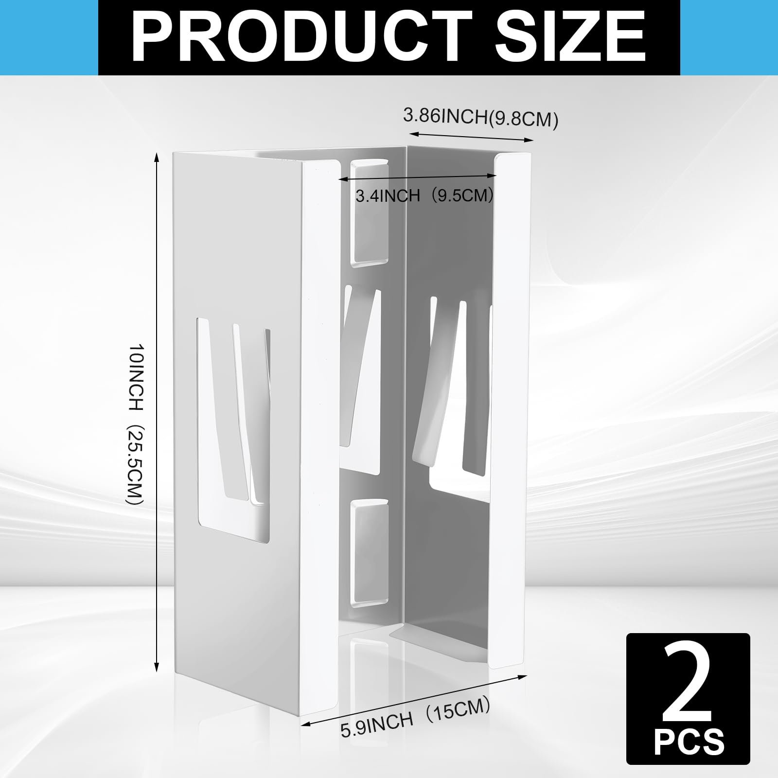 Lounsweer 2 Pack Magnetic Glove Dispenser Holders - Commercial Quality Glove & Towel Organizer for Kitchen, Fridge, Office, Workshop, Garage, Hospital - Wall Mount White Storage Box (Perfect for Sanitary Glove Storage & Easy Access)