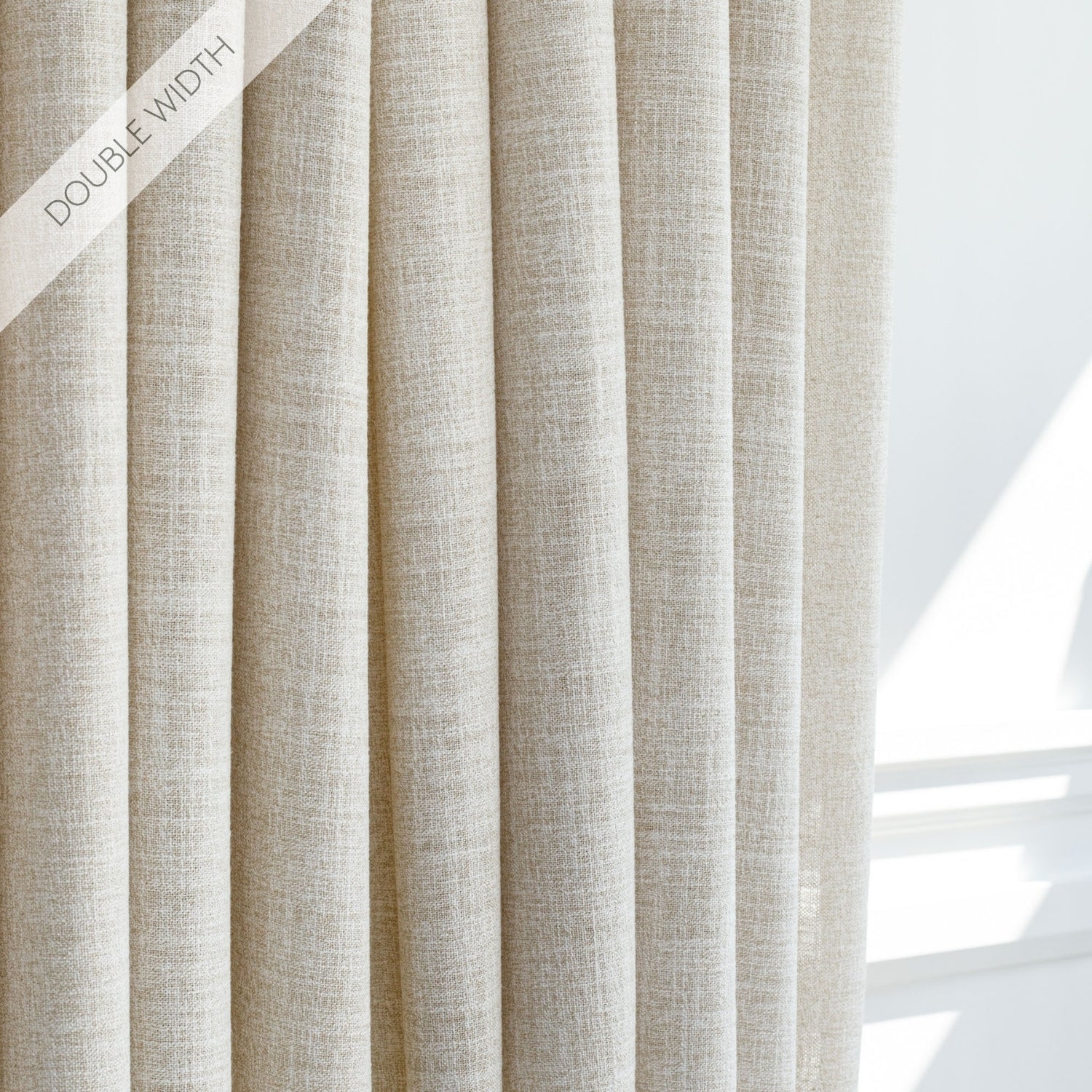 Premium Soho Double Width Sheer Linen Fabric - Lightweight & Breathable for Curtains, Drapes, and Home Decor Projects