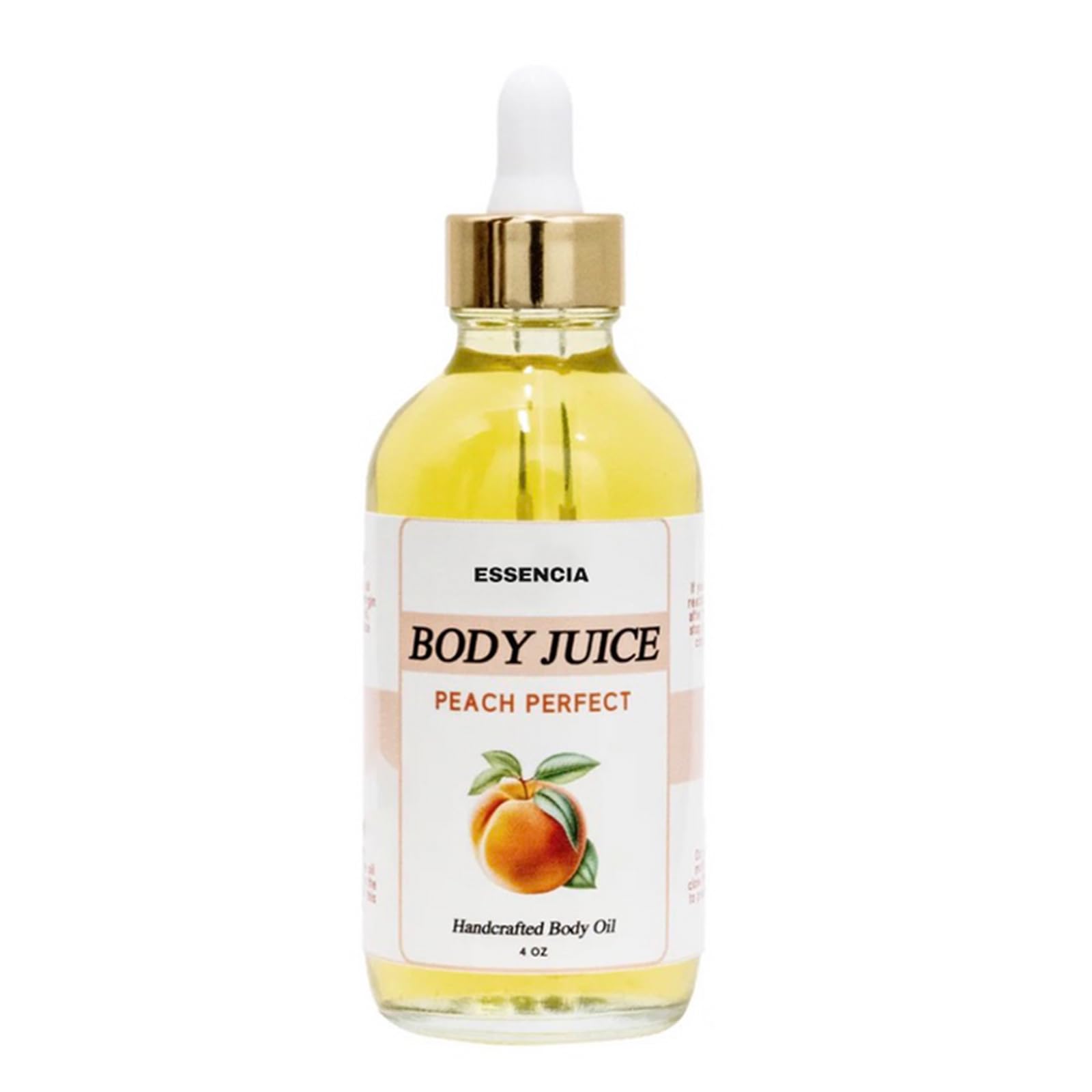 Essencia Scented Juicy Body Oil for Women - Strawberry & Peach Perfect Moisturizing Handcrafted Body Juice - Hydrating Skin Care for Dry Skin, Massage, After Shower & Daily Use