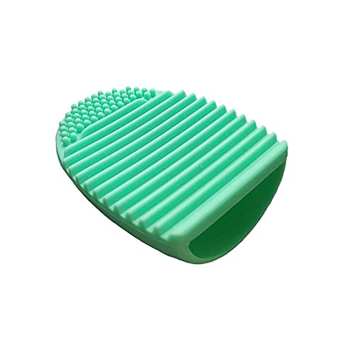 Fameza 2 Pack Silicone Makeup Brush Cleaner - Egg Shaped Cosmetic Cleaning Tool for Foundation & Powder Brushes (Green) | Perfect for Daily Makeup Brush Care & Travel Beauty Essentials