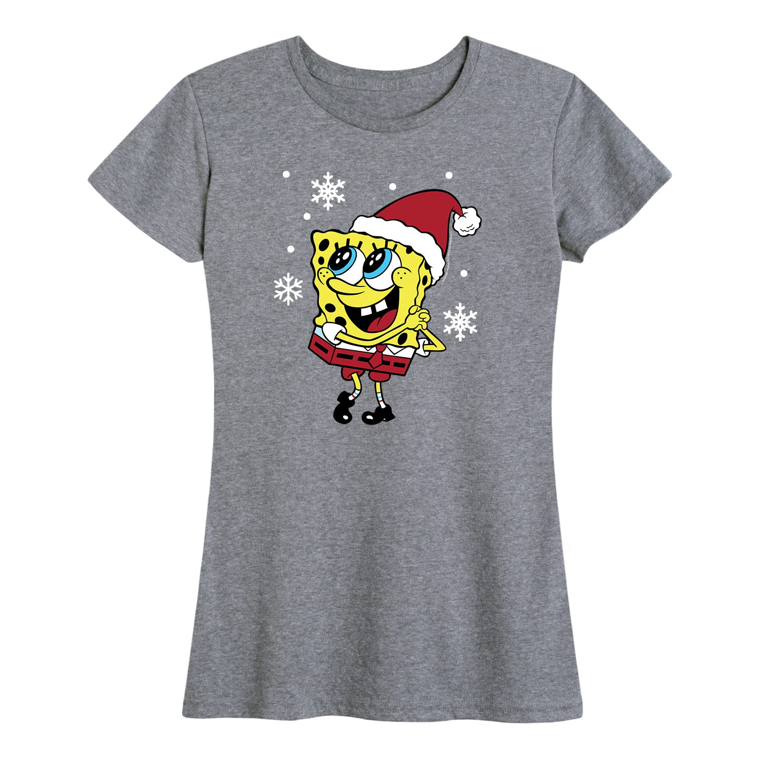 Spongebob Squarepants Jolly Sponge Women's Short Sleeve Graphic T-Shirt | Funny Cartoon Print Casual Tee for Women | Perfect for Beach Outings, Cosplay & Everyday Wear