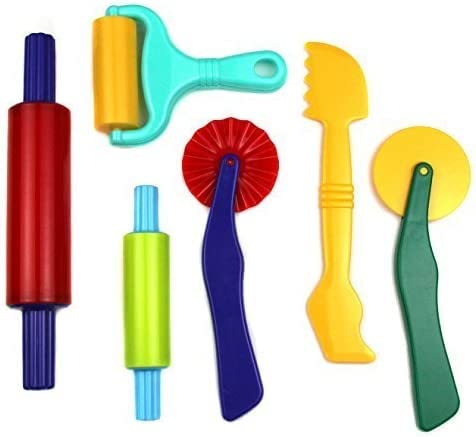 6-Piece Clay and Dough Tools Set for Kids Ages 3+ | Non-Toxic Modeling Kit with Rollers, Cutters & Stamps | Perfect for Arts & Crafts, Playdough Activities & Early Childhood Development