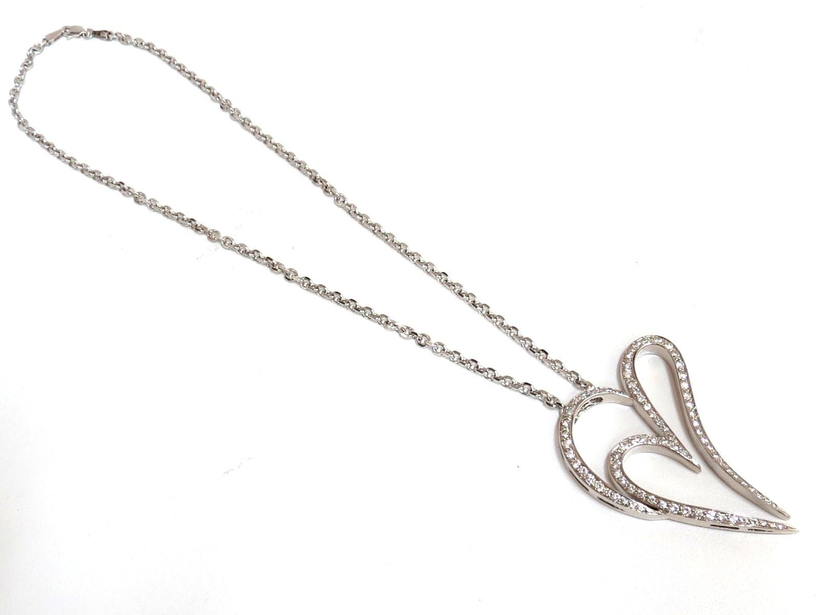 3.00 Carat Round Diamond Modern Swirl Heart Pendant with 14K Gold Chain - G/VS Quality, Rare & Elegant Jewelry for Anniversary, Valentine's Day & Special Occasion Gifts