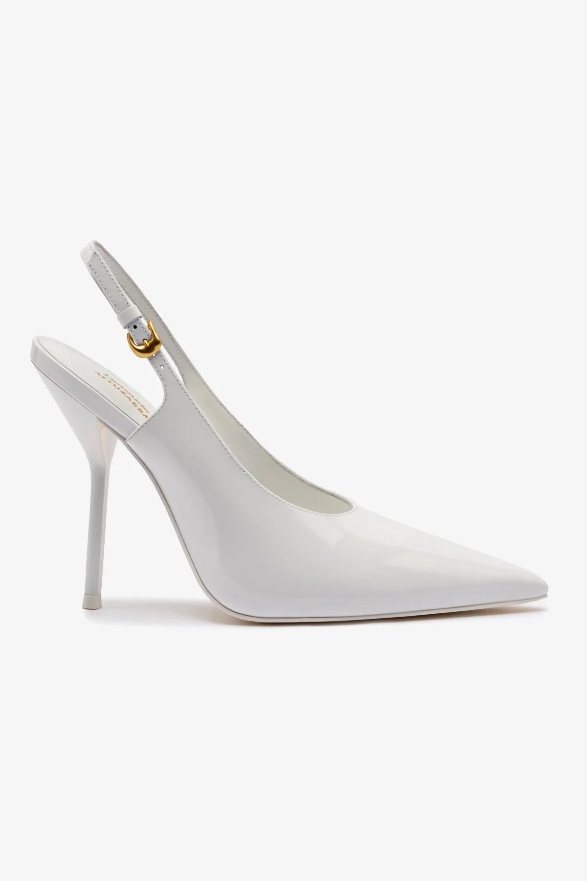 Larroudé x Altuzarra White Patent Leather Pumps - Women's Elegant High Heel Shoes for Weddings, Parties & Office Wear
