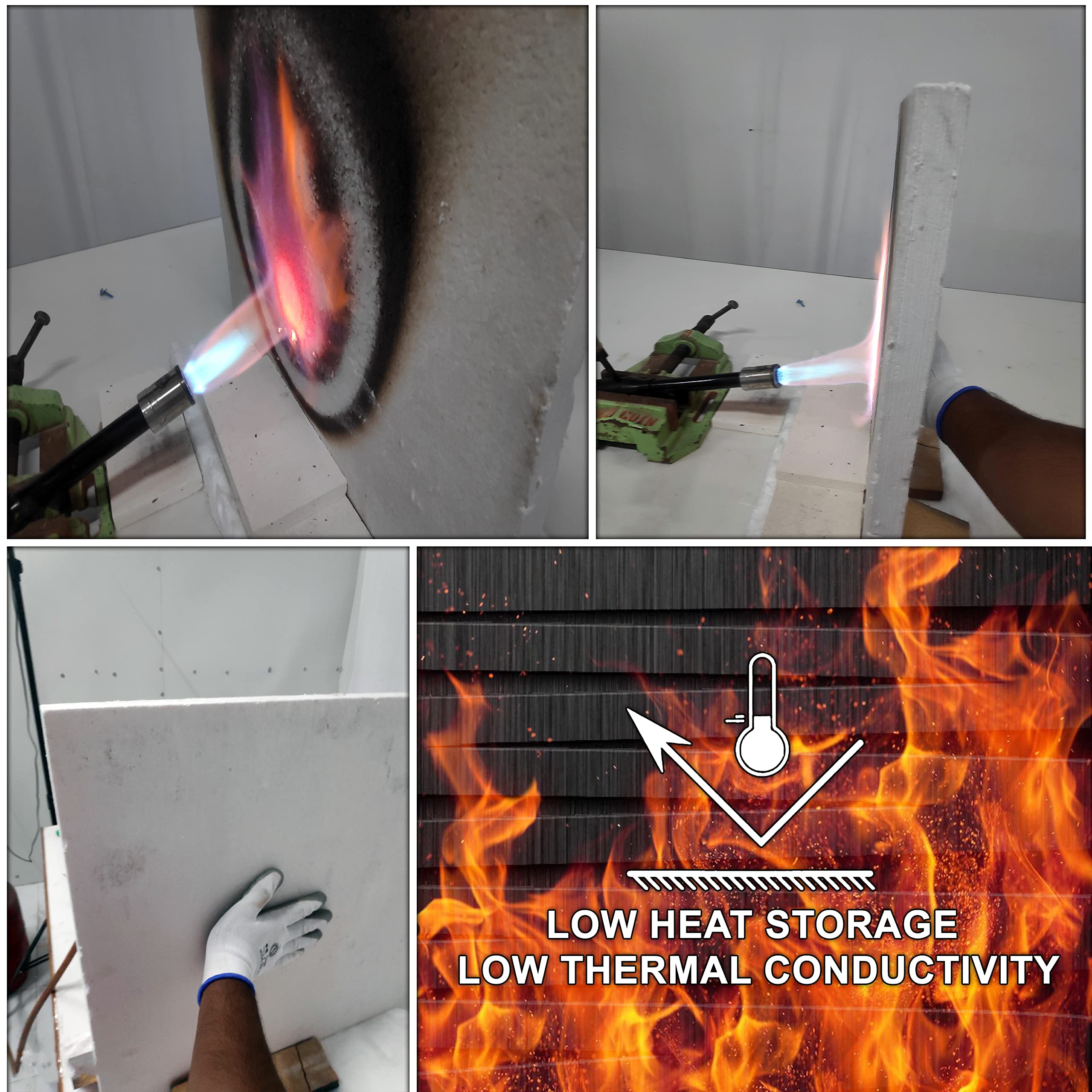 High Temperature Ceramic Fiber Insulation Board - 2300°F Fireproof - 1/2