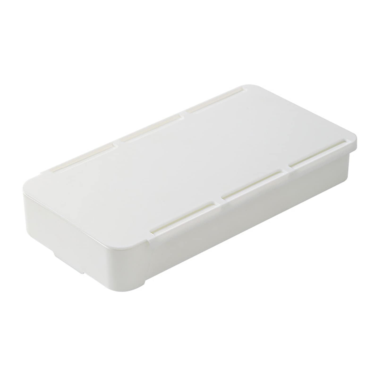 ABS Plastic Storage Box with Slide Pull Drawer - No Punch Installation, Home Organization for Closet, Kitchen, Office - White
