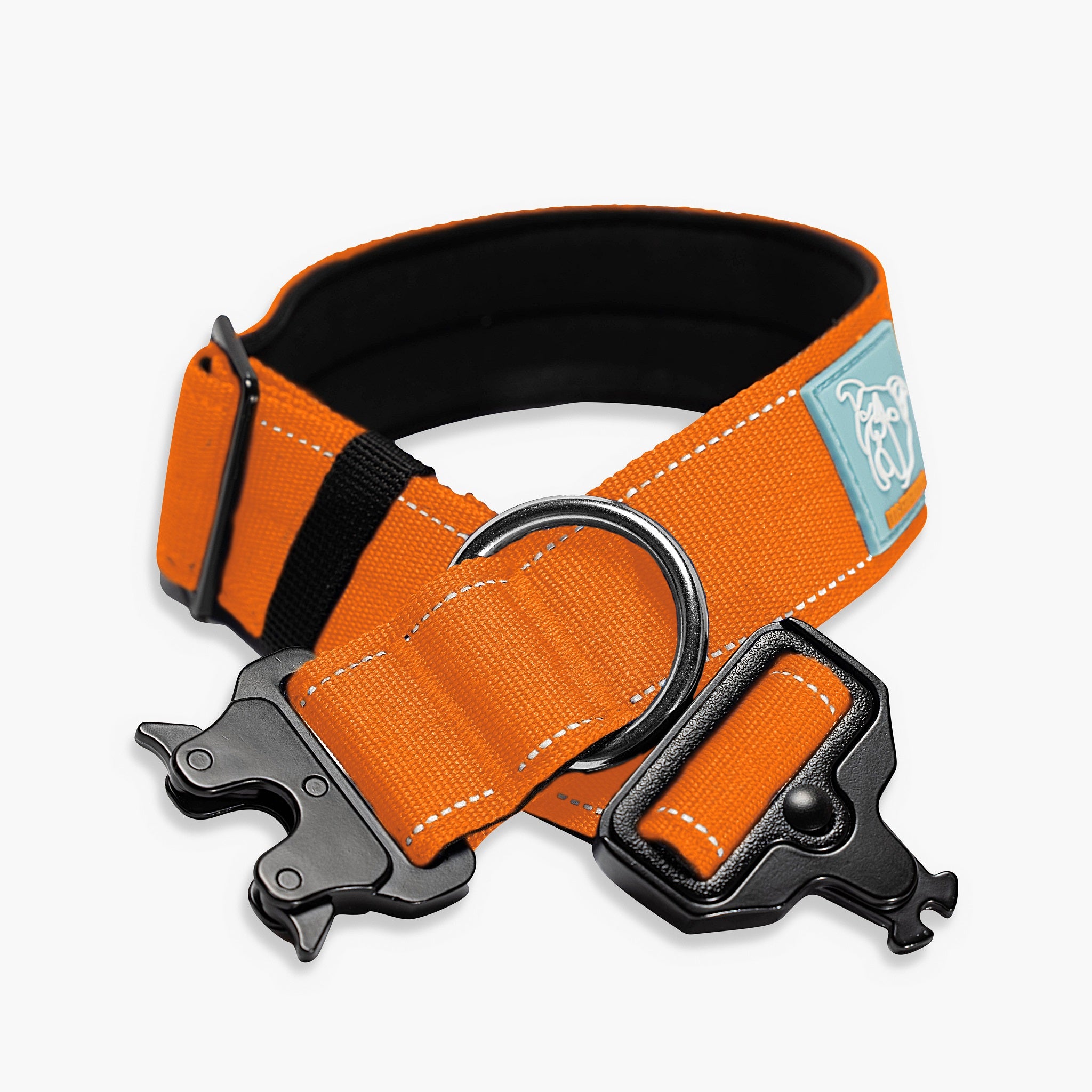 Tactical Dog Collar - High Visibility Orange Reflective Pet Collar for Large Dogs | Durable Nylon Military Grade Collar for Walking, Hiking & Outdoor Adventures