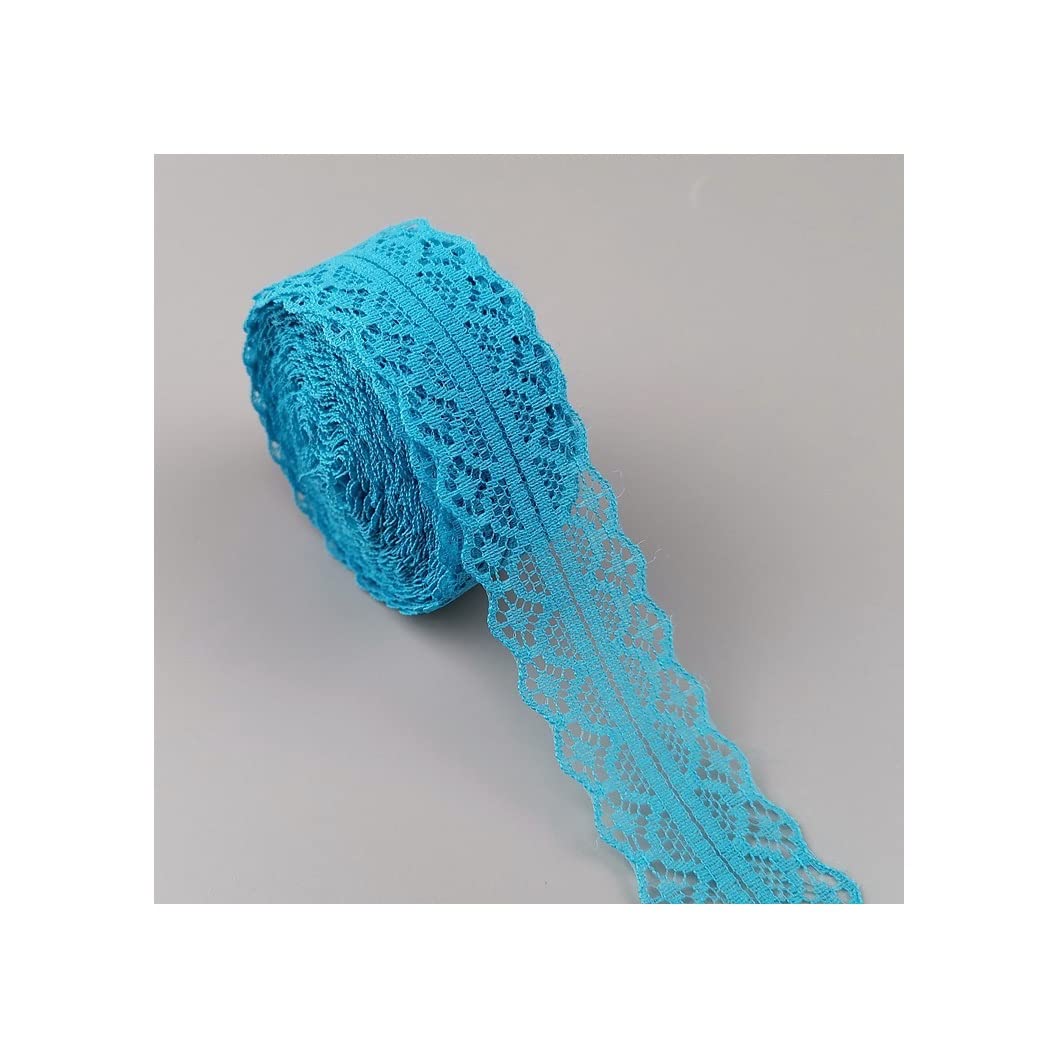 10Meters/Lot Stretchy Lace Ribbon for DIY Sewing, Apparel Trimming, Wedding Decor & Gift Wrapping - 45mm Width, Lake Blue - Perfect for Crafts, Costumes, and Home Decor