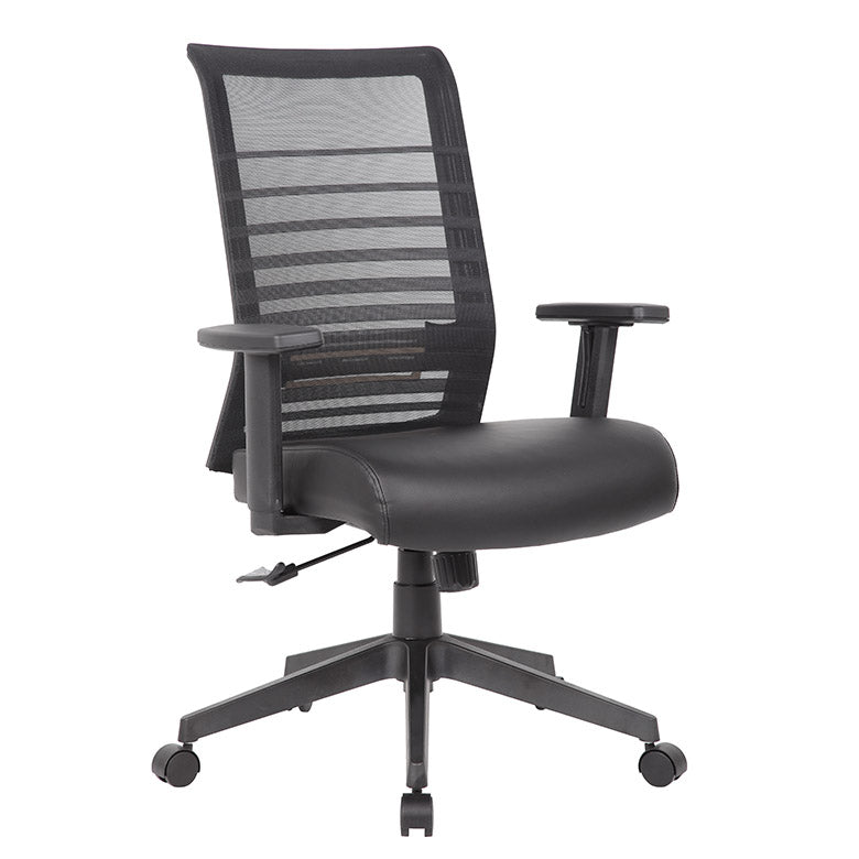 Boss B6566AM BK Horizontal Mesh Back & Antimicrobial Seat Ergonomic Task Chair for Office, Home, or Conference Room Use