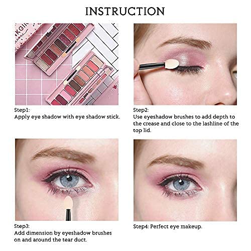 HIKIN SUPERMARKET™ 12-Pack Disposable Double Sided Oval Eyeshadow Brush Sponge Applicators - Soft Eye Makeup Tools for Professional & Home Use - Perfect for Eyeshadow Blending, Smokey Eye Looks & Makeup Practice