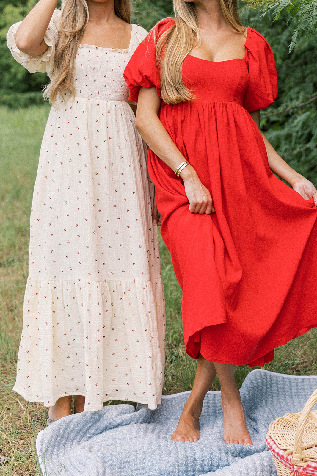 Hamilton Midi Dress in Red - Bump Friendly Maternity Dress (S-XL) | Flowy Summer Dress for Pregnancy, Baby Shower & Special Occasions