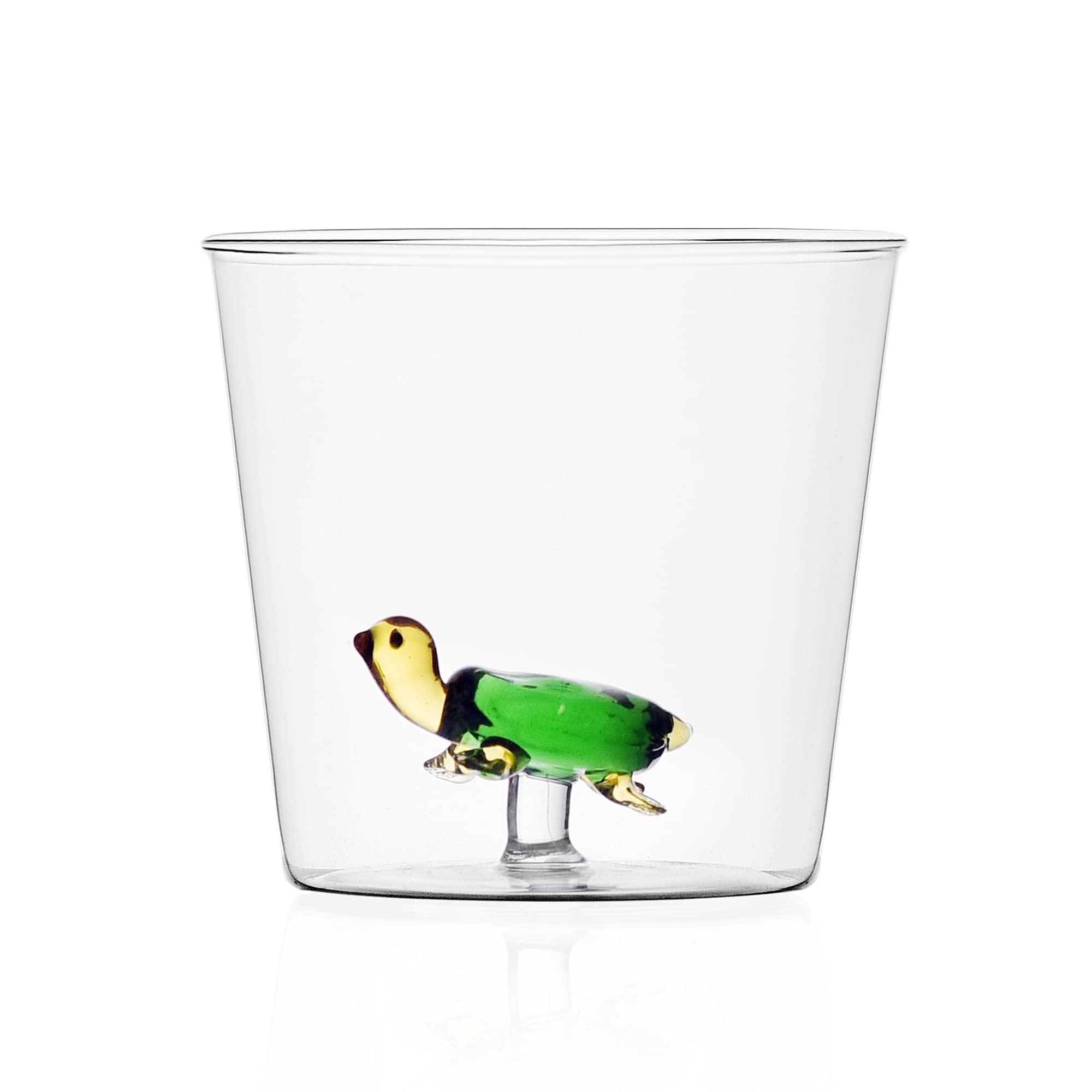 Ichendorf Milano Tartaruga Verde Animal Farm Collection Glass Tumbler - 9.35 oz Elegant Drinking Cup for Home, Office, and Restaurant Use