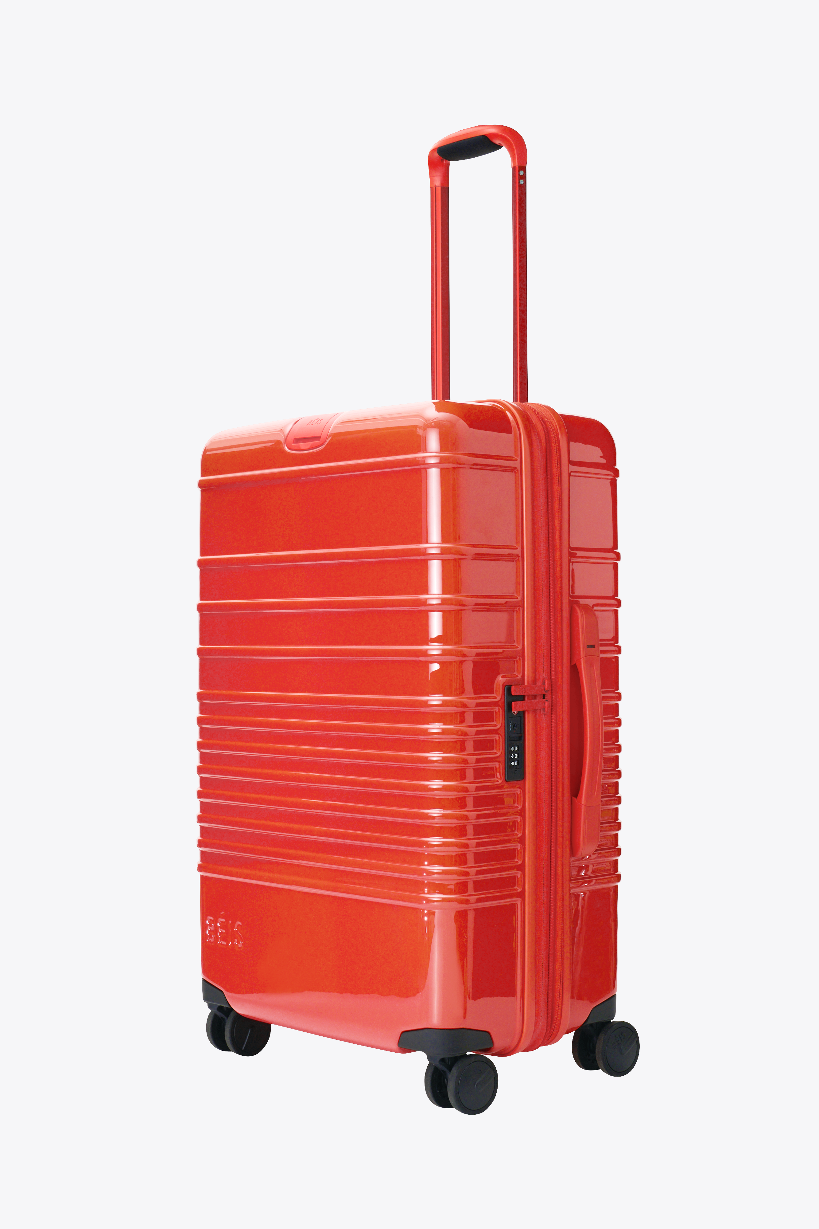 Glossy Flame Medium Check-In Roller Luggage - Perfect for Air Travel & Business Trips