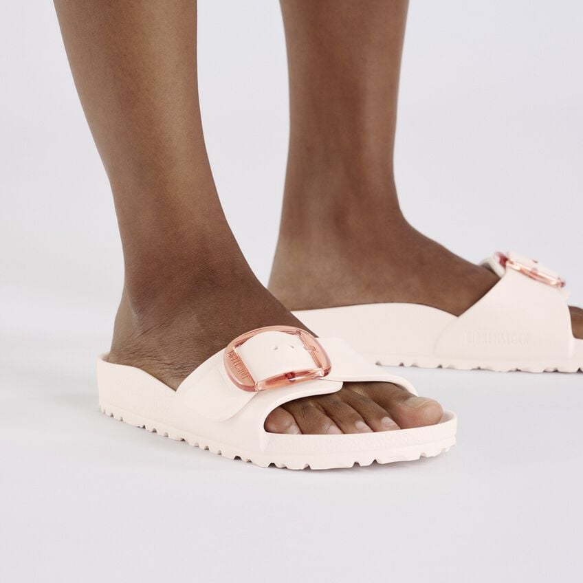 Birkenstock Madrid Big Buckle EVA Sandals - Light Rose | Comfortable Slip-On Slides for Women | Perfect for Beach, Pool & Summer Outfits