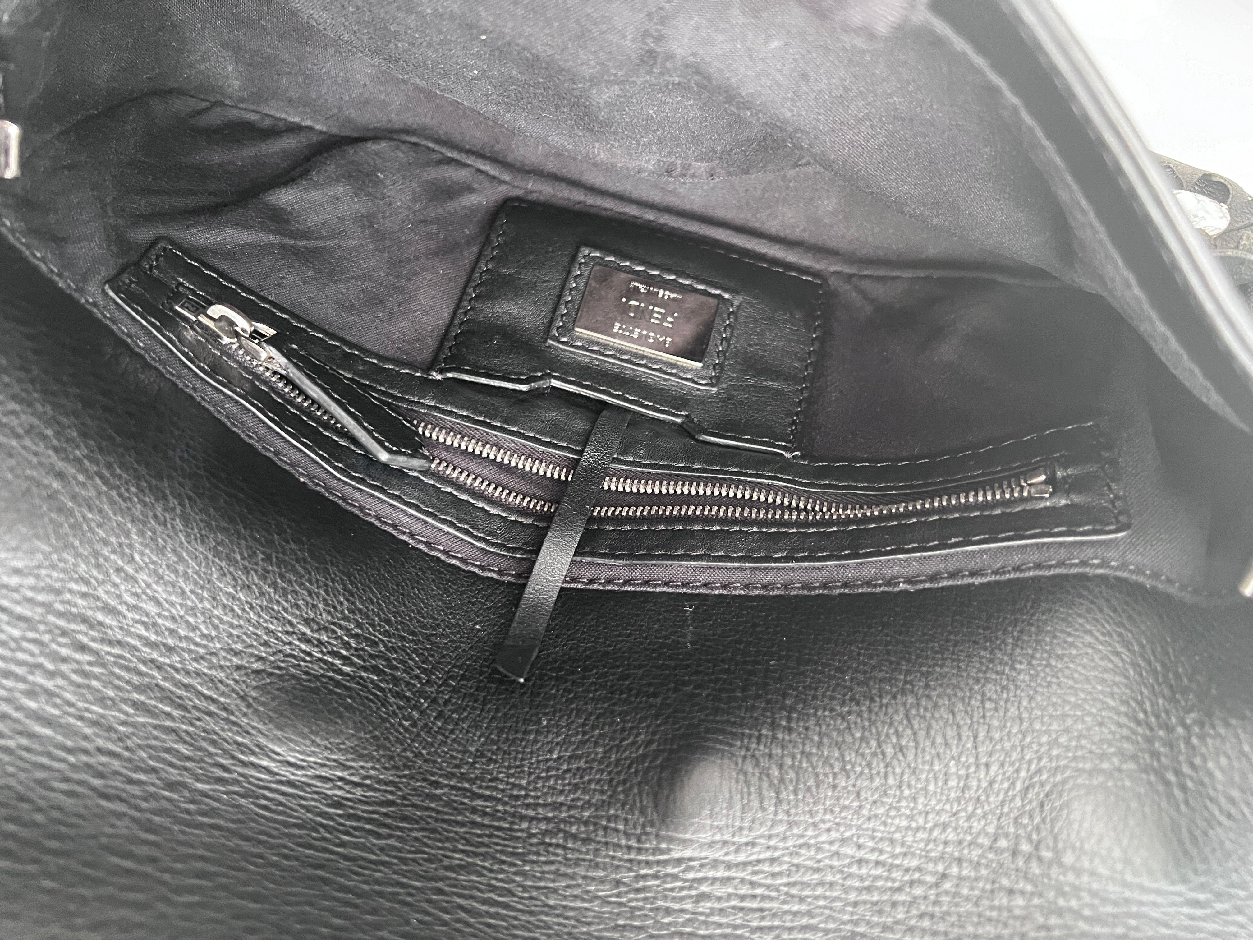 Fendi 3D Floral Black Leather Baguette Handbag - Elegant Crossbody Purse for Women, Perfect for Parties, Dates & Evening Events