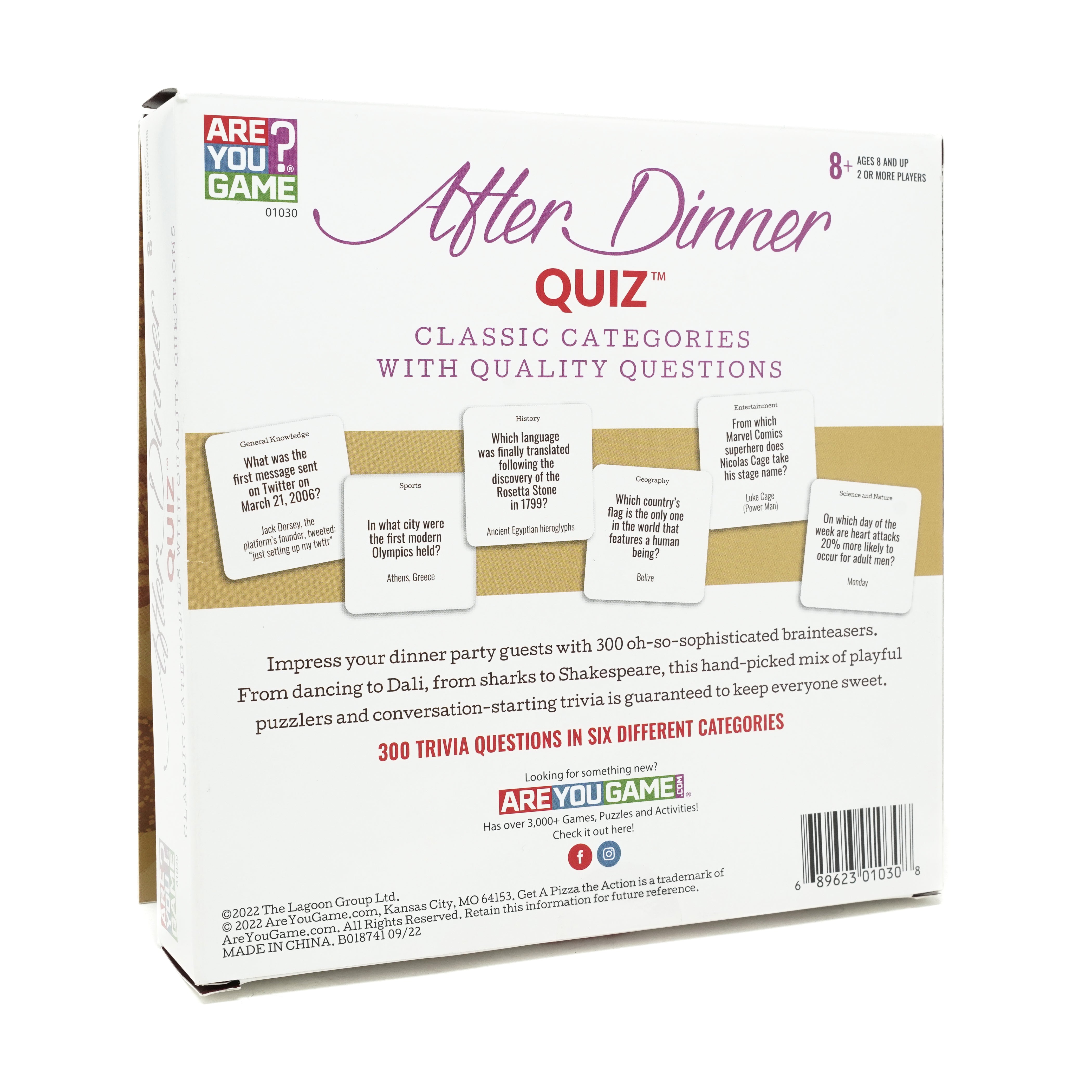 After Dinner Quiz Deluxe Trivia Game Box - Fun Family Trivia Game for Adults & Teens - Perfect for Parties, Game Nights & Family Gatherings