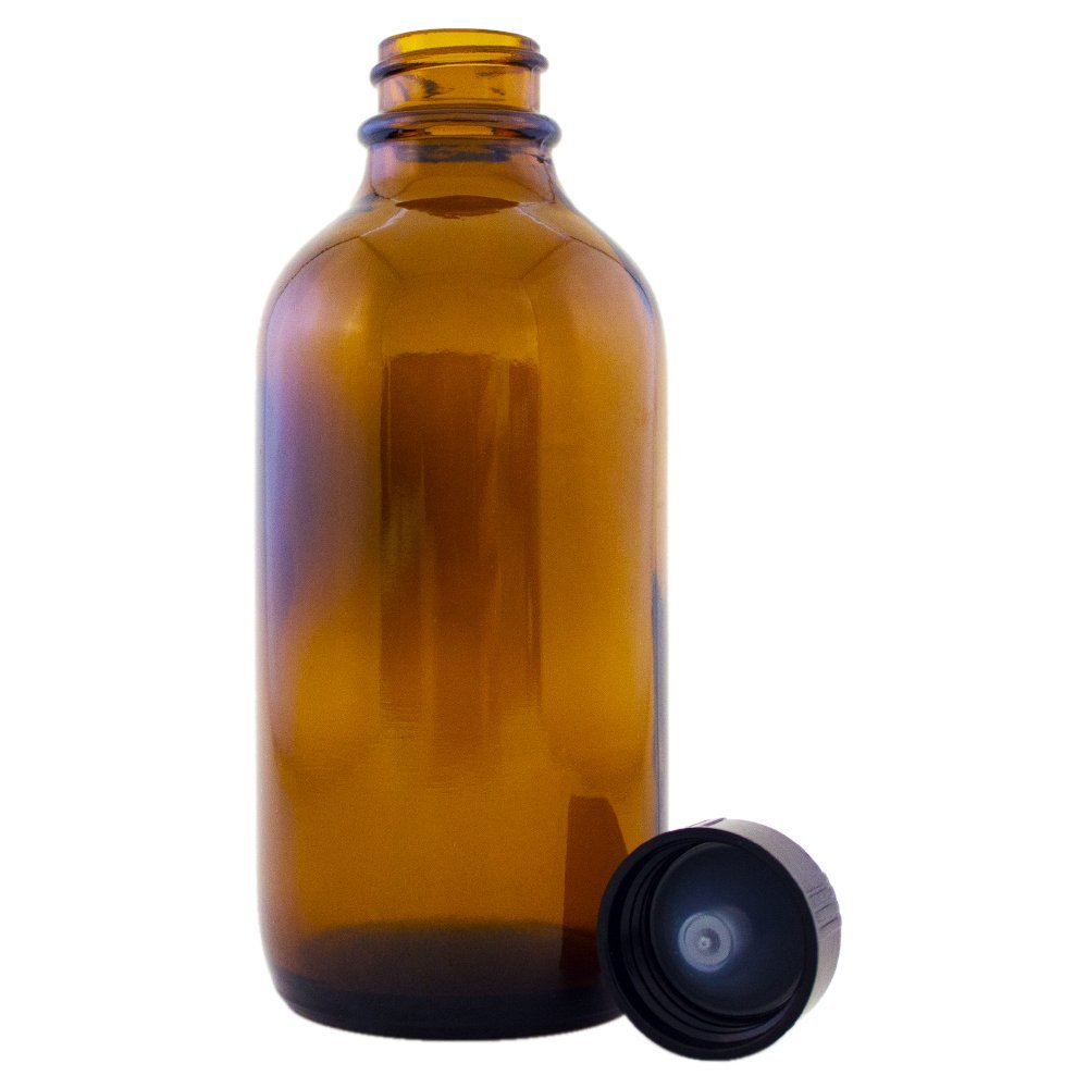 4oz Boston Round Glass Bottles (6 Pack) - Amber Glass Jars for Essential Oils, DIY Skincare & Home Brewing | Leakproof Dropper Bottles for Liquids, Tinctures & Herbal Extracts