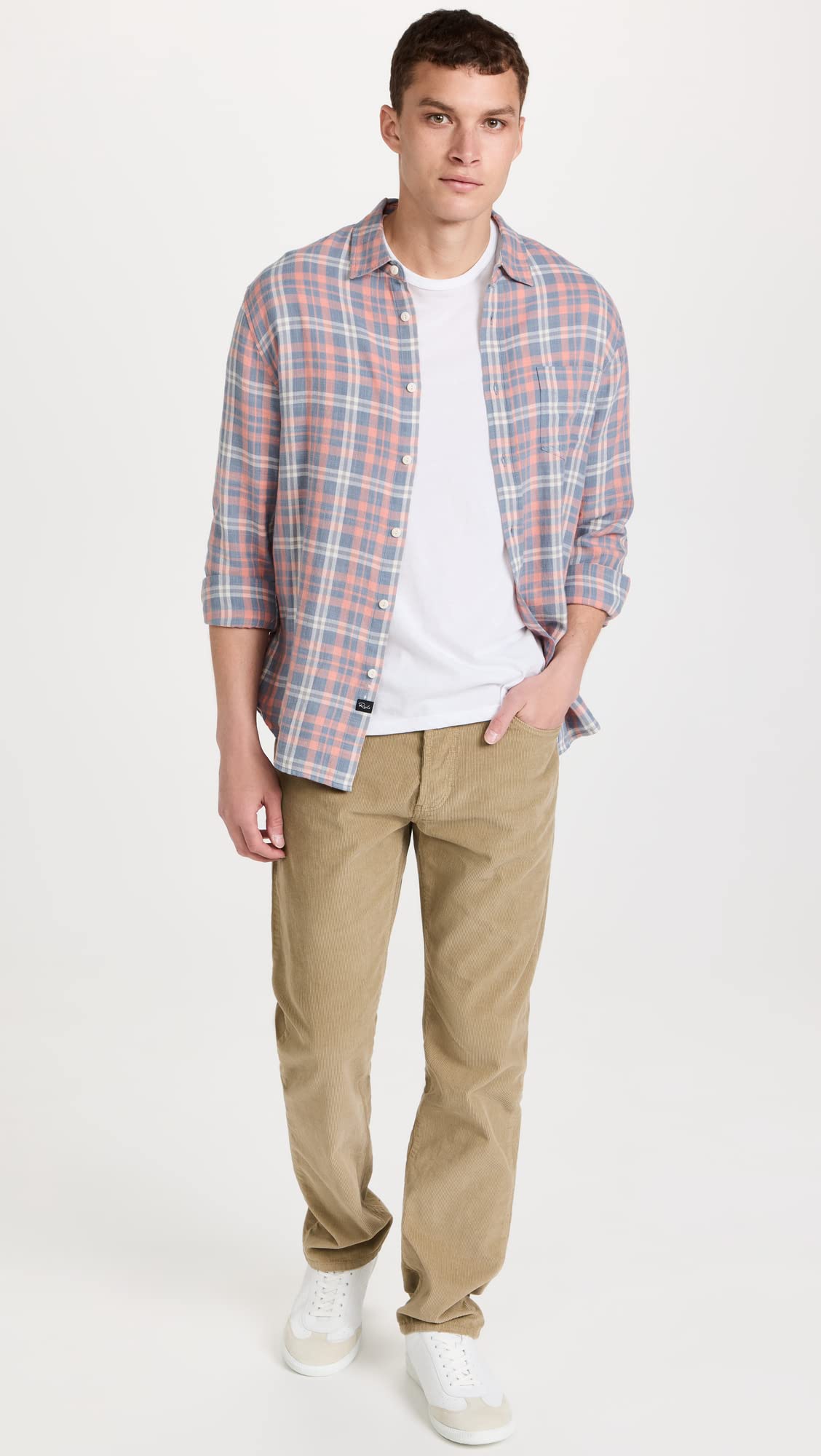 Rails Men's Wyatt Long Sleeve Plaid Shirt - Valencia Sun Color, XXL Size - Perfect for Casual Wear, Office & Outdoor Activities