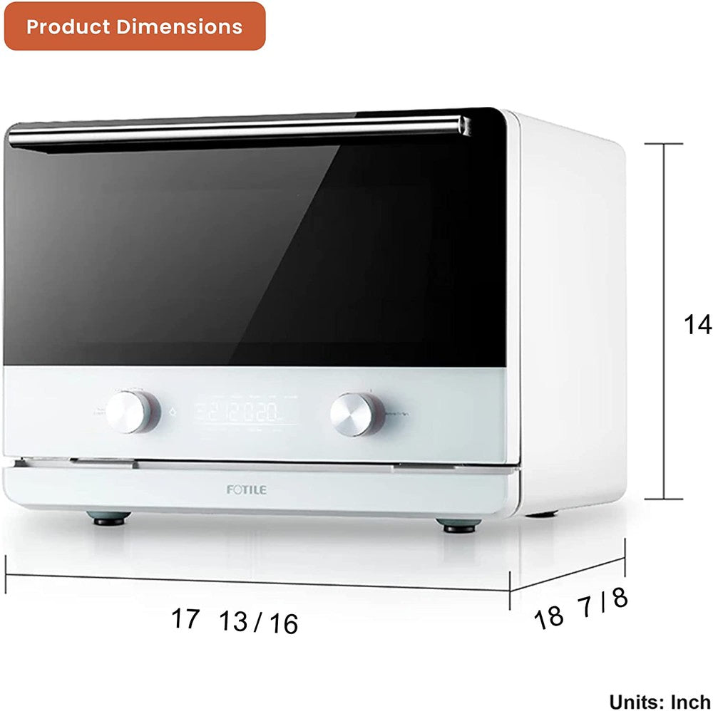 Fotile Chefcubii 4-in-1 Countertop Convection Steam Combi Oven with Air Fryer (HYZK26 E1) - Perfect for Baking, Roasting, Steaming & Air Frying in Small Kitchens