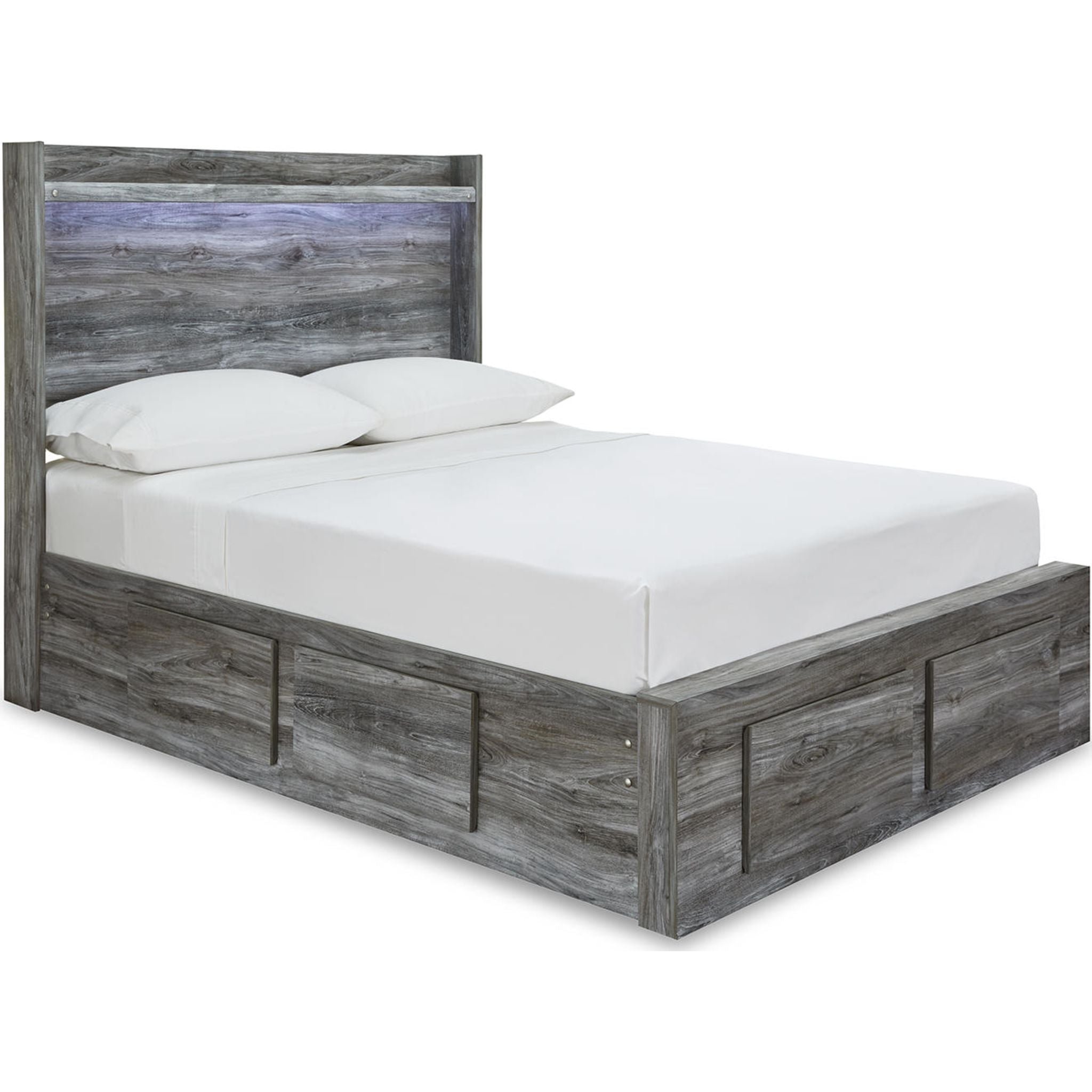 Baystorm 5-Piece Full Size Storage Bed Frame with Underbed Drawers, Gray - Perfect for Small Bedrooms & Dorm Rooms, Space-Saving Bed with Extra Storage