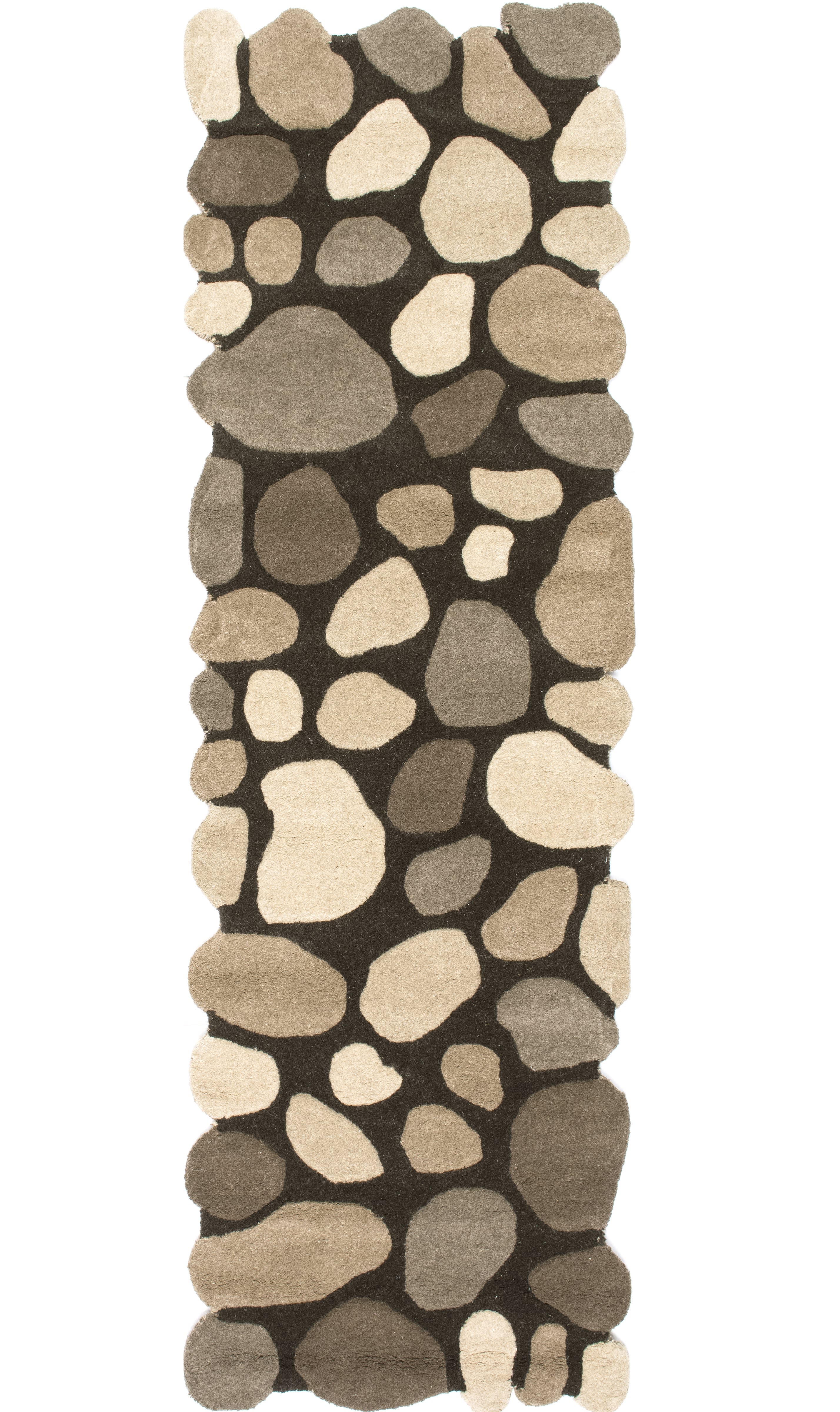 Handmade Wool Pebbles Cobblestone Rug - Contemporary Natural Design for Living Room, Bedroom & Home Decor