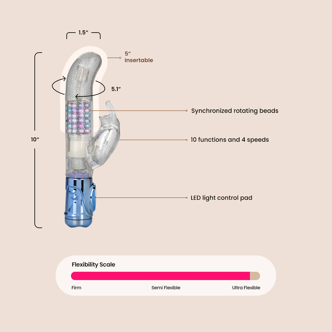 Naughty Bits™ Jack Rabbit® Vibrating Rotating Gyrating Rabbit Vibrator for Women - Best Clitoral & G-Spot Stimulation | Perfect for Solo Play, Couples Intimacy & Sensual Massage
