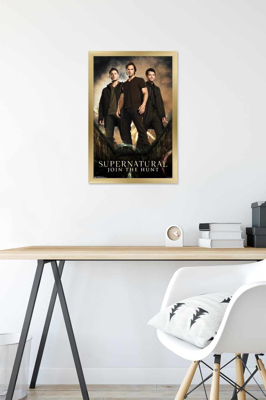 Supernatural TV Show Gold Framed Wall Poster 14.725x22.375 Inches - Premium Group Decor for Living Room, Bedroom & Office