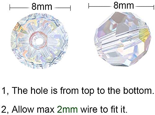 72pcs 7x14mm Top Drilled AB Crystal Teardrop Beads & 80pcs 8mm Vertical Hole AB Crystal Round Beads for Jewelry Making - DIY Bracelets, Necklaces, Earrings, Craft Projects