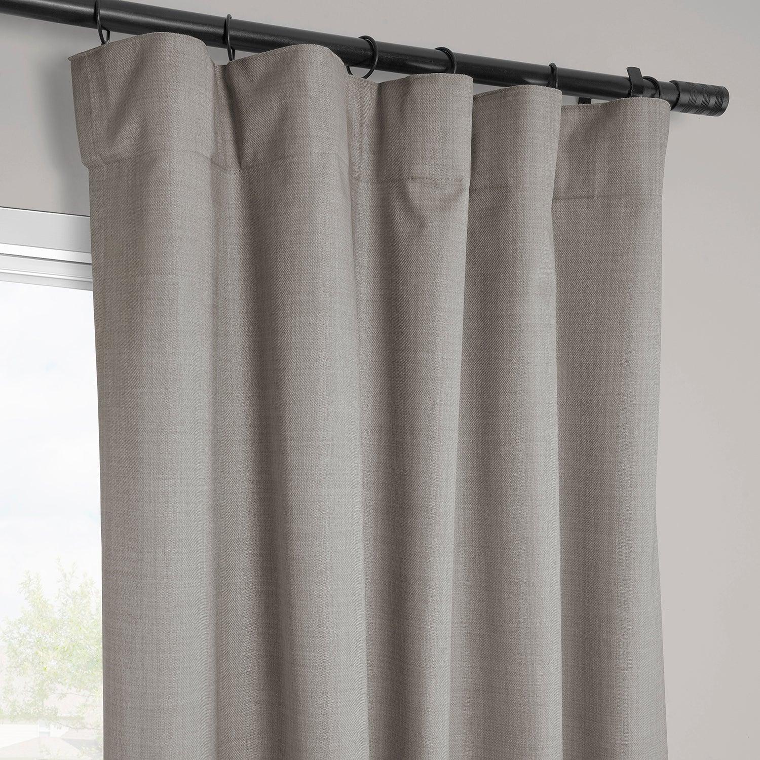 Light Steel Grey Vienna Basic Linen Blackout Curtains - 2 Panels Set for Bedroom & Living Room - Noise Reducing & Energy Efficient Window Treatments