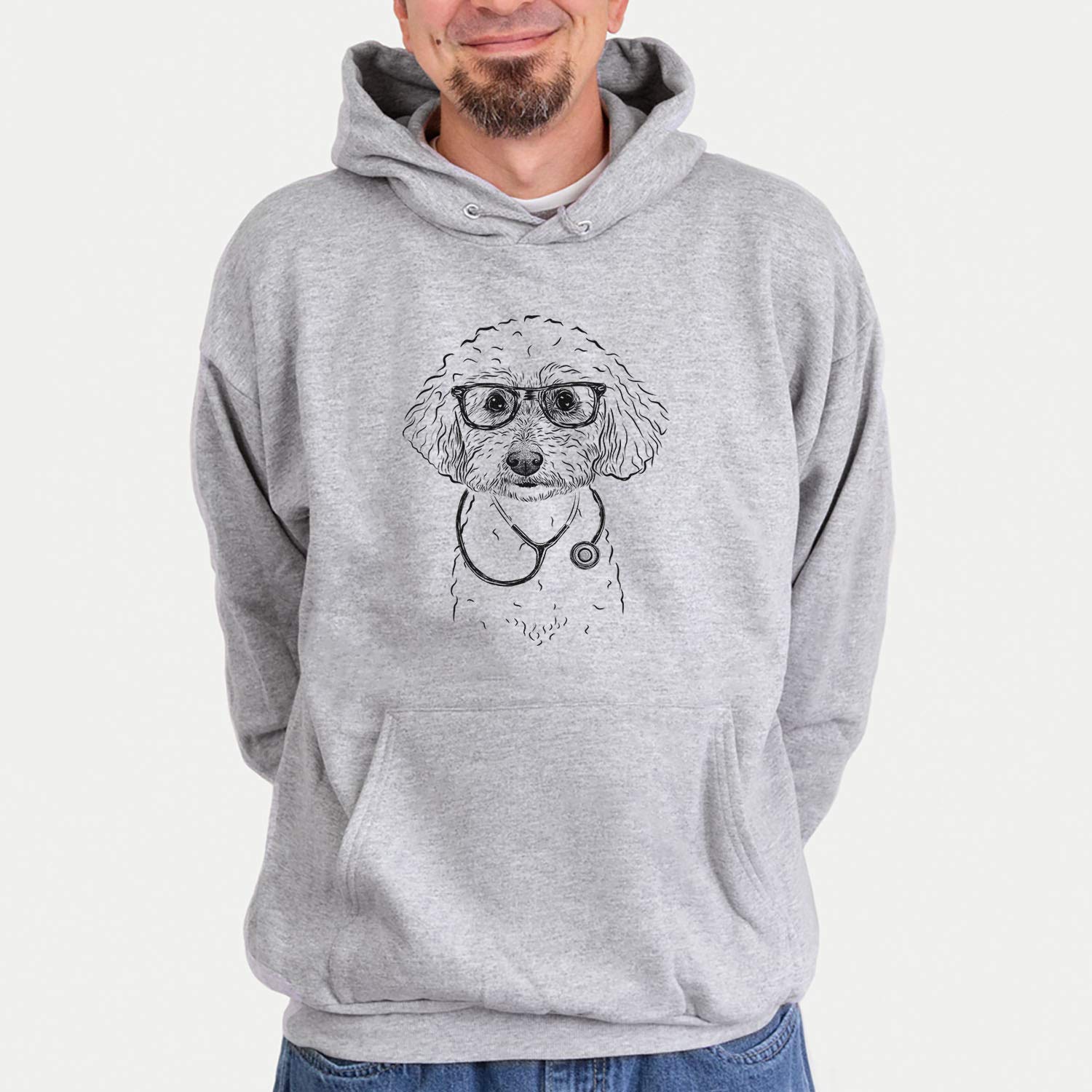 Inkopious Medical Stitch The Bichonpoo Dog Triblend T-Shirt - Soft & Comfortable Pet Lover Tee for Casual Wear, Dog Walking & Veterinary Appointments