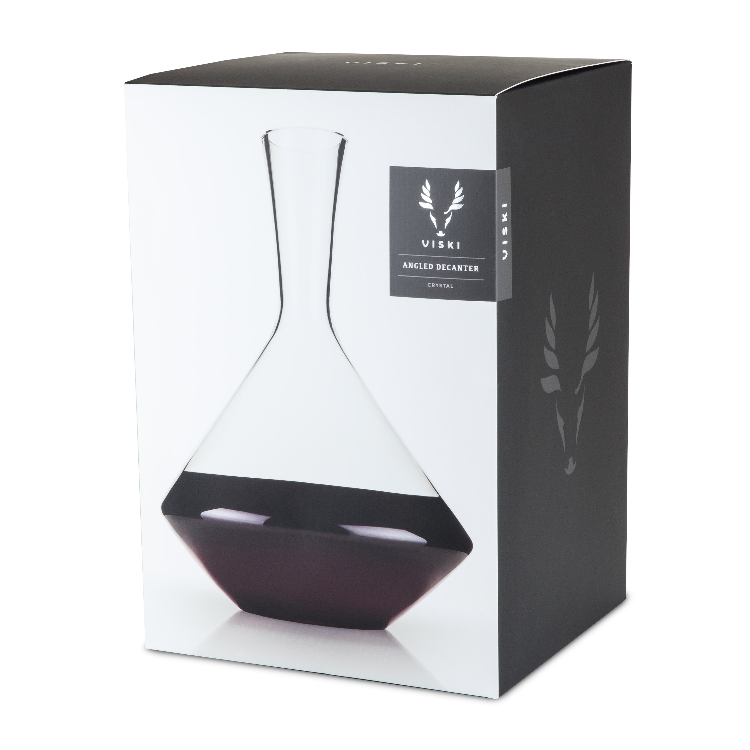 Elegant Raye Angled Crystal Wine Decanter - Premium Lead-Free Glass Carafe for Red Wine Aeration & Decanting | Perfect for Dinner Parties, Wine Tasting & Home Bar Decor