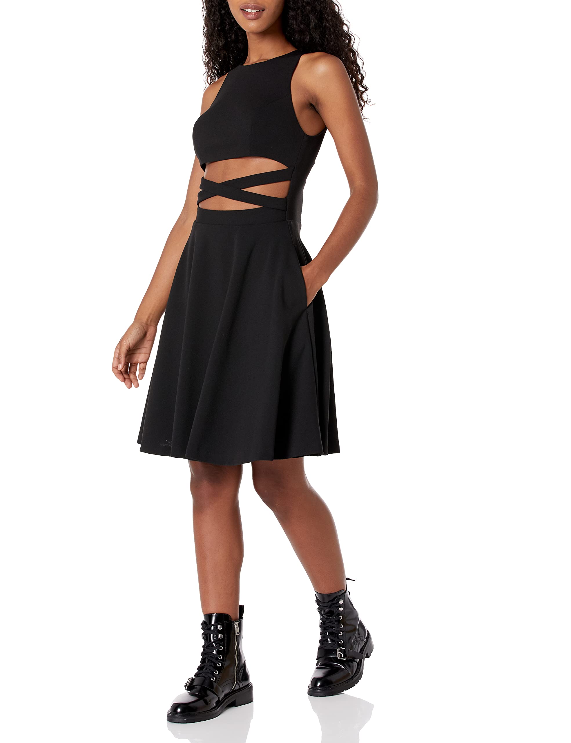 Dress the Population Women's Mariela Fit and Flare Midi Dress - Elegant Cocktail Party & Wedding Guest Dress for Women