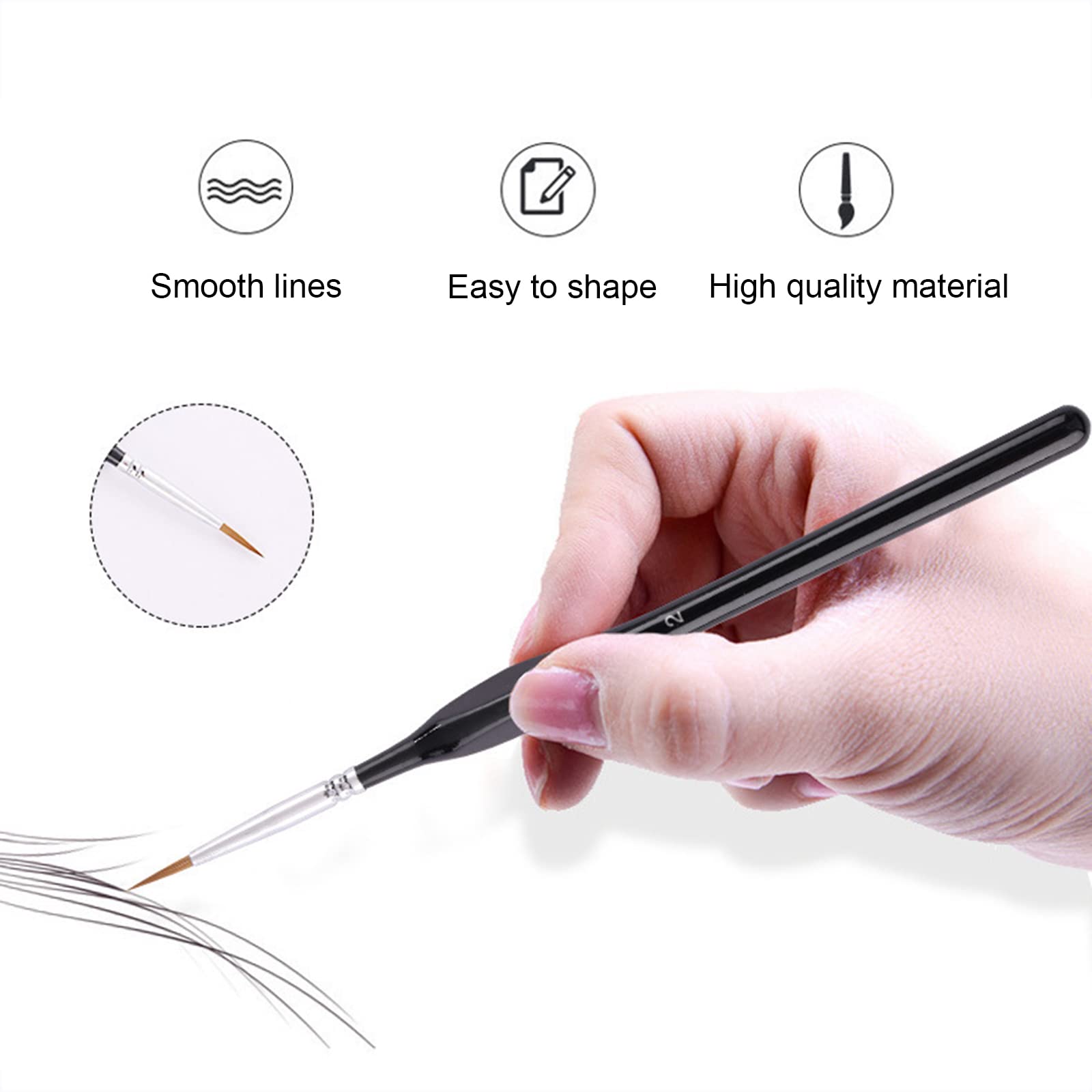 6-Piece Fine Detail Brush Set for Nail Art & Painting