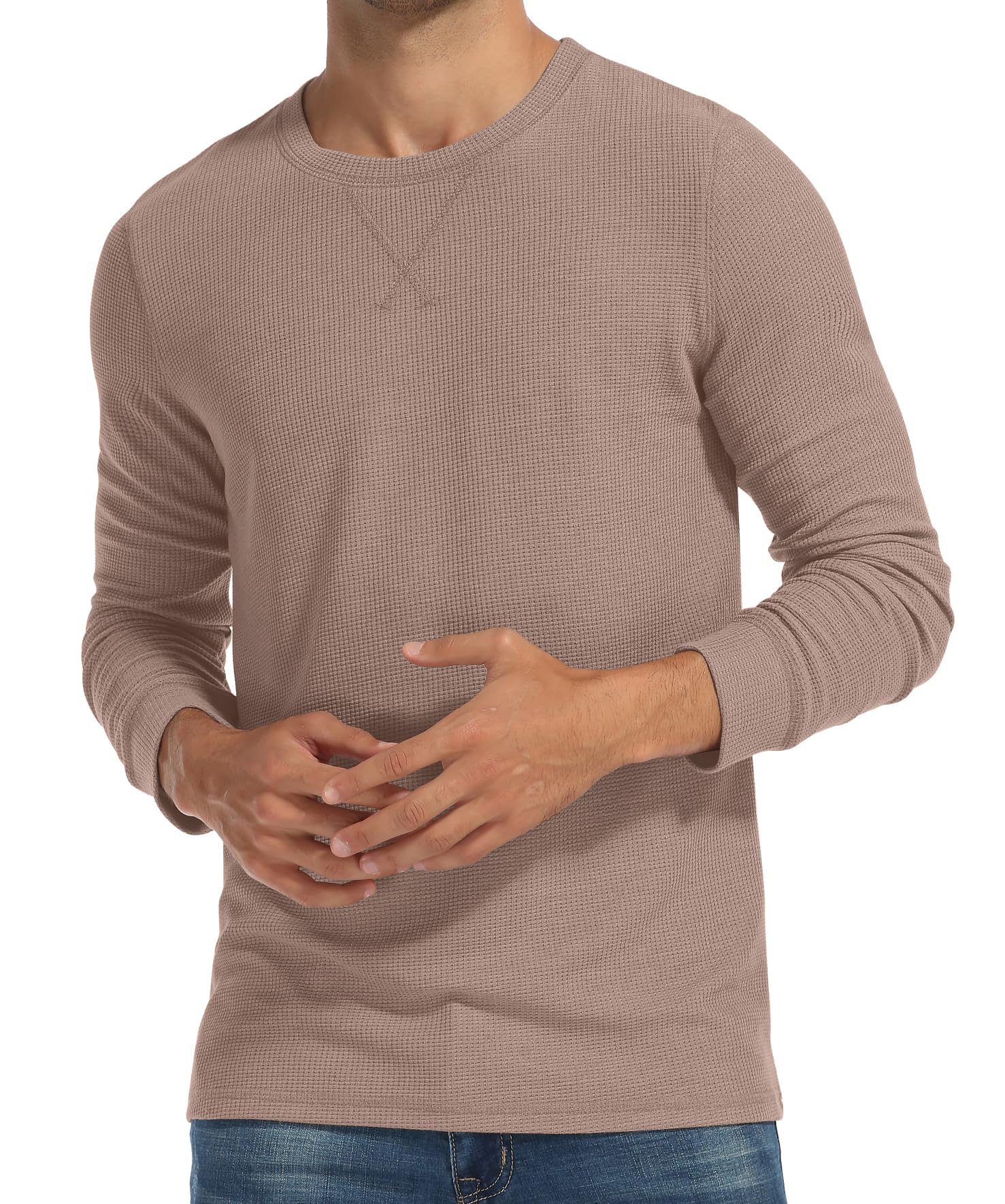 Sailwind Men's Waffle Crew Neck Casual T-Shirt - Soft Cotton Short Sleeve Tee for Everyday Wear, Gym & Outdoor Activities