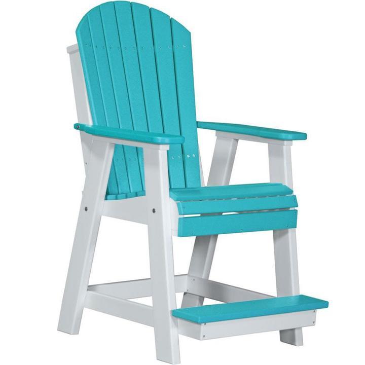LuxCraft Poly Balcony Table Dining Set - Aruba Blue & Black - Outdoor Patio Furniture for Small Spaces, Balcony, Deck, or Garden