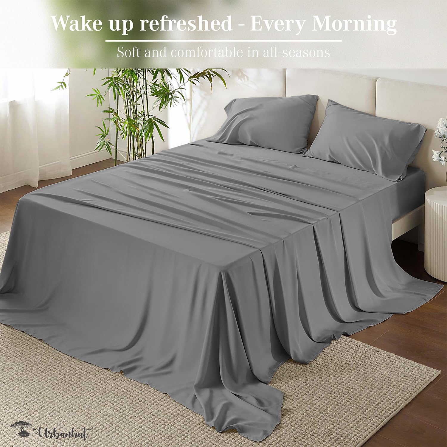 Premium 700 Thread Count Egyptian Cotton Sheets - California King Size 4-Piece Set | Luxury Sateen Weave Bedding for Hotel-Style Comfort | 16