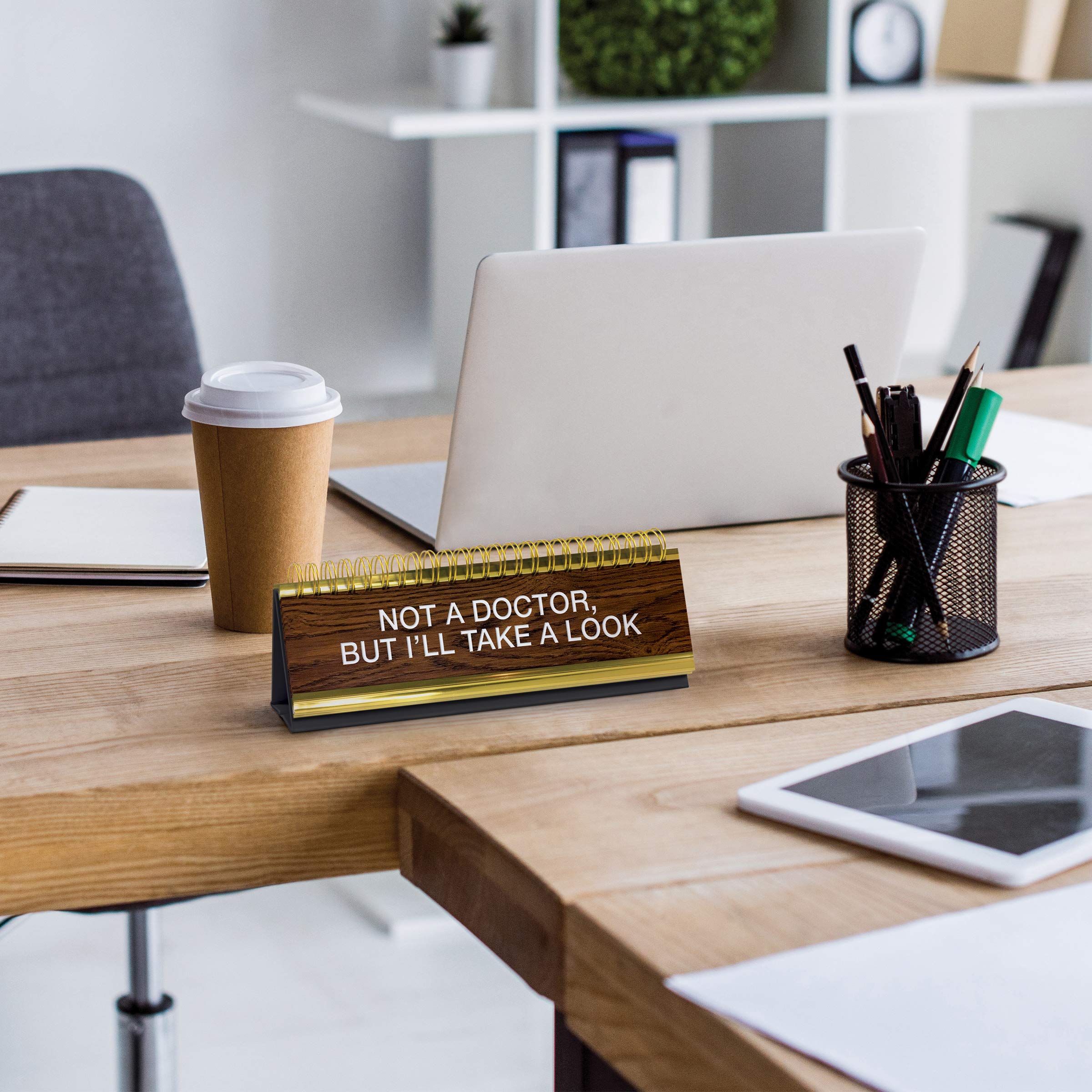 Genuine Fred Daily Desk Plaque - Motivational Desktop Flip Calendar with Inspirational Quotes | Perfect Office Decor for Workstations, Desks & Home Offices