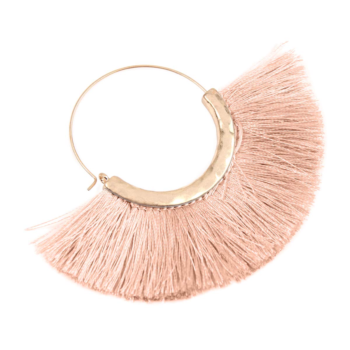 Bohemian Silky Thread Tassel Hoop Earrings for Women - Lightweight Statement Fringe Dangle Earrings, Mermaid Style Semi-Circle Threader | Perfect for Beach Parties, Festivals & Boho Fashion