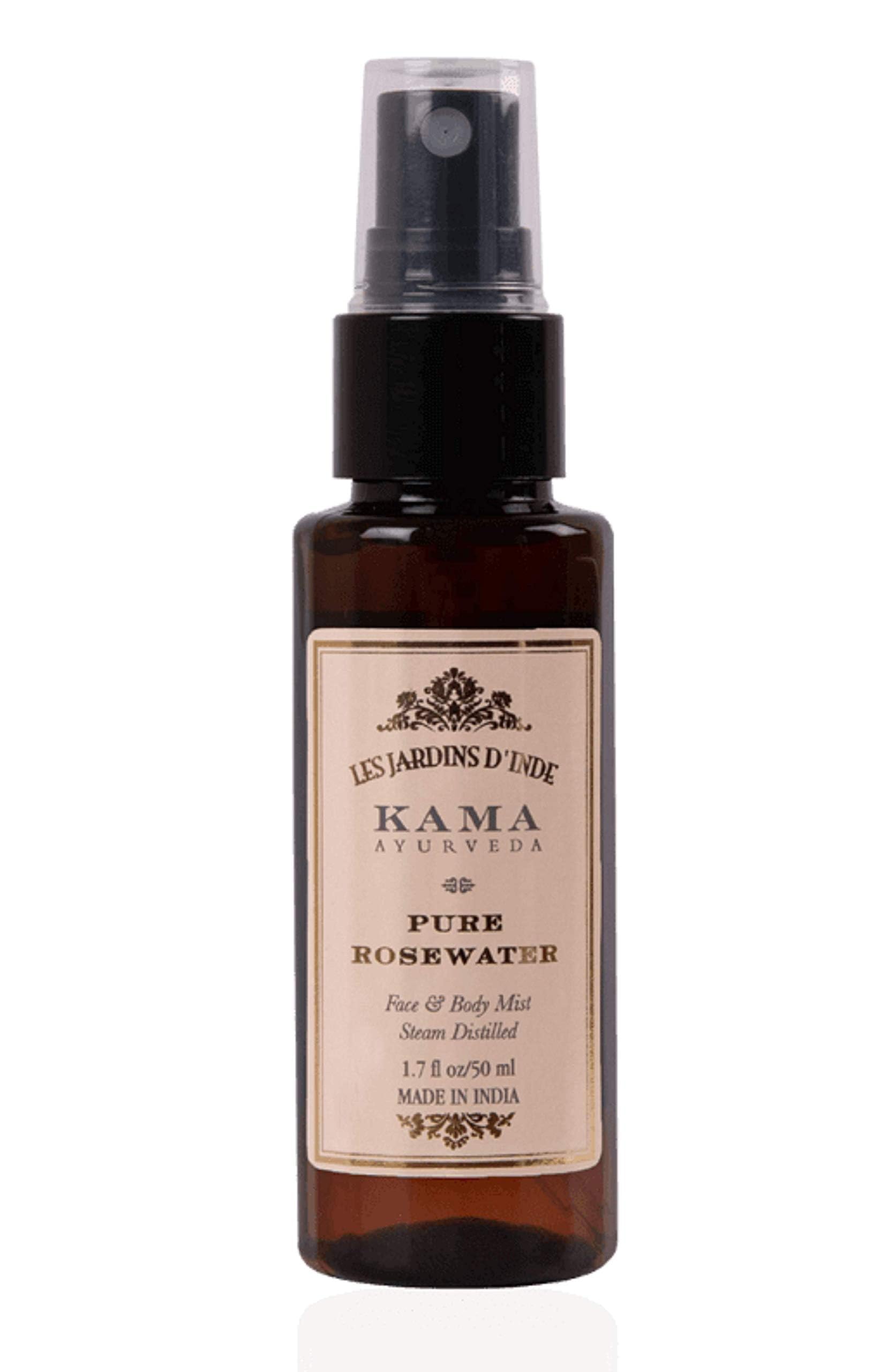 Kama Ayurveda Organic Pure Rose Water 50ml - Hydrating Facial Toner for Glowing Skin | Perfect for Daily Skincare & Makeup Setting
