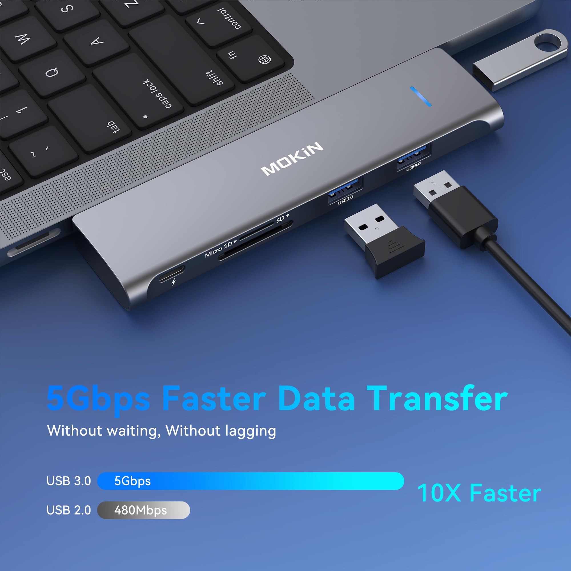 USB C Adapter for MacBook Pro/Air - High-Speed Data Transfer & Charging - Perfect for Work, Travel & Home Office Use