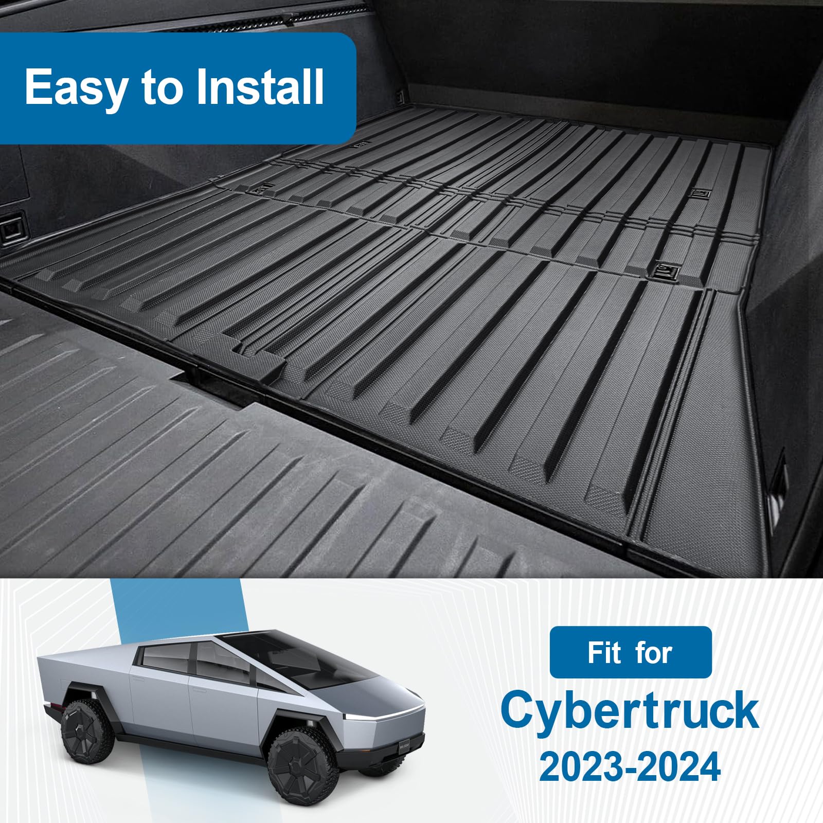 Durable All-Weather Truck Bed Mat for Tesla Cybertruck 2024 | Heavy-Duty TPE Cargo Liner | Waterproof & Anti-Slip Protection | Perfect for Hauling, Camping & Off-Road Adventures