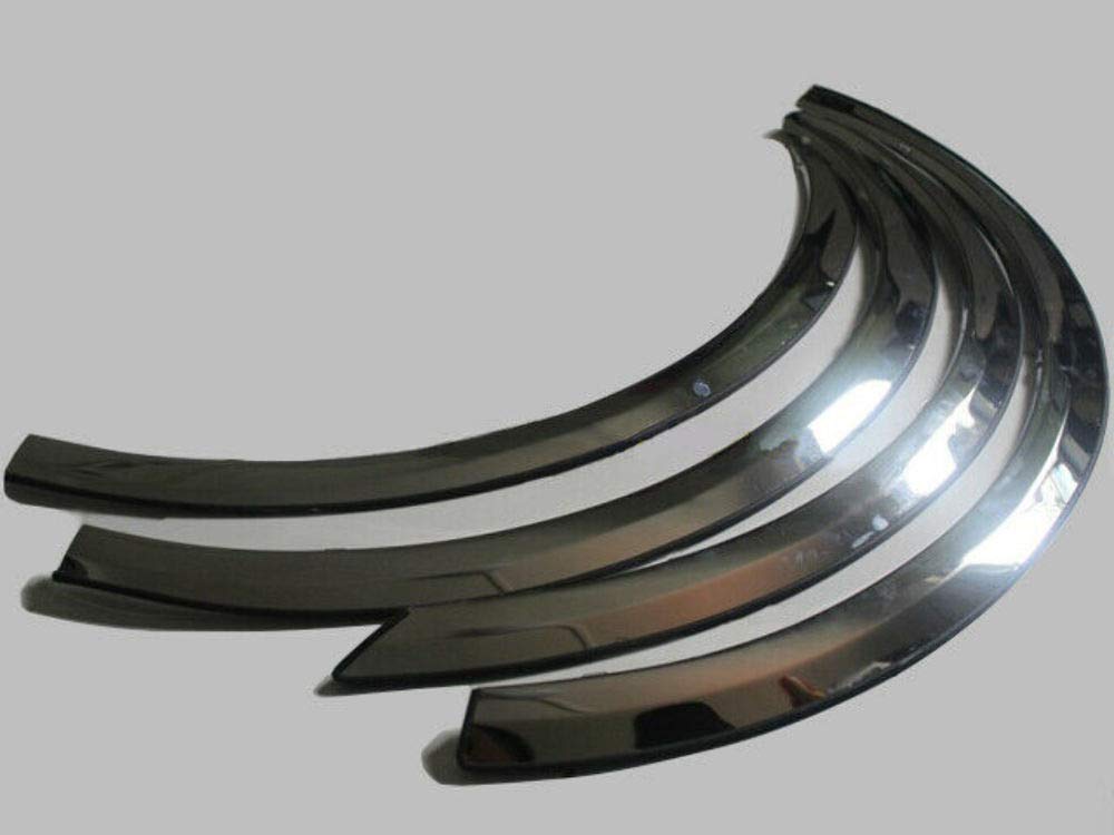 2006-2010 Dodge Charger 4-Piece Stainless Steel Wheel Well Fender Trim Molding Kit - WZ46910 - Perfect for Car Customization & Protection Against Road Debris