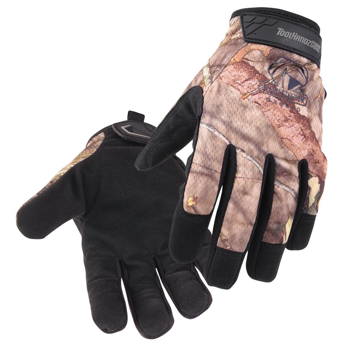 Black Stallion ToolHandz Core Mossy Oak Synthetic Leather Palm Mechanics Gloves GX4640 MB - Durable Work Gloves for Automotive Repair, Construction & Outdoor Activities