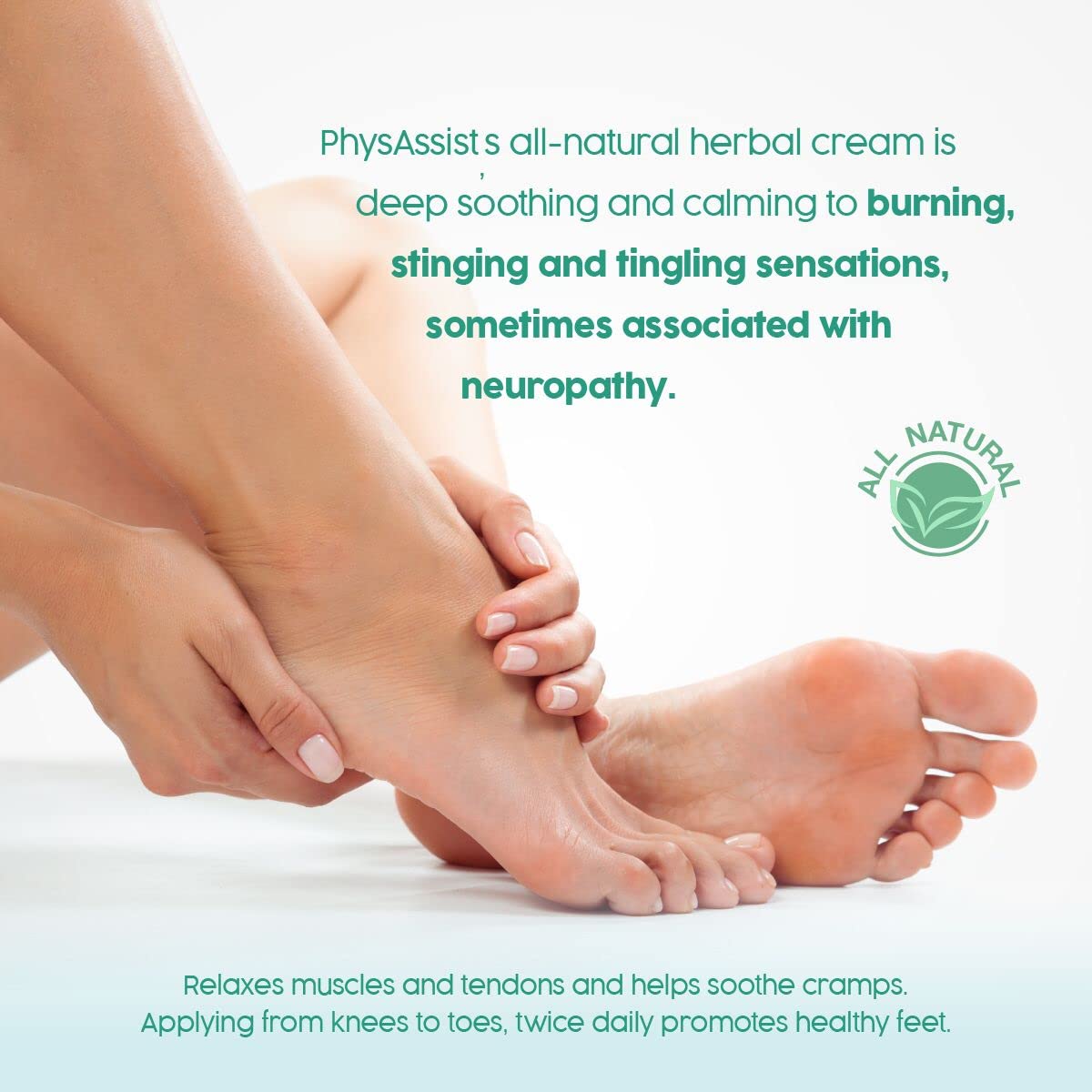 PhysAssist Soothing Foot & Leg Cream - 3 Pack (4 oz Each) for Dry, Cracked Feet Relief - Perfect for Post-Workout Recovery & Nighttime Foot Care