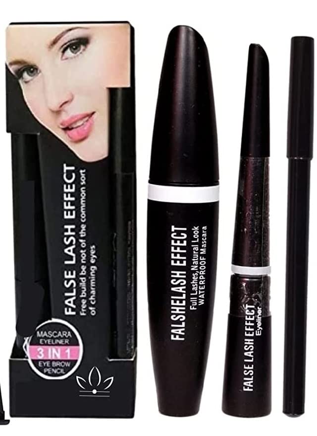 Professional 3-in-1 Makeup Kit with Eyeliner, Mascara & Eyebrow Pencil - Waterproof Long Lasting Beauty Set for Women & Girls | Perfect for Daily Use, Parties, Weddings & Special Occasions