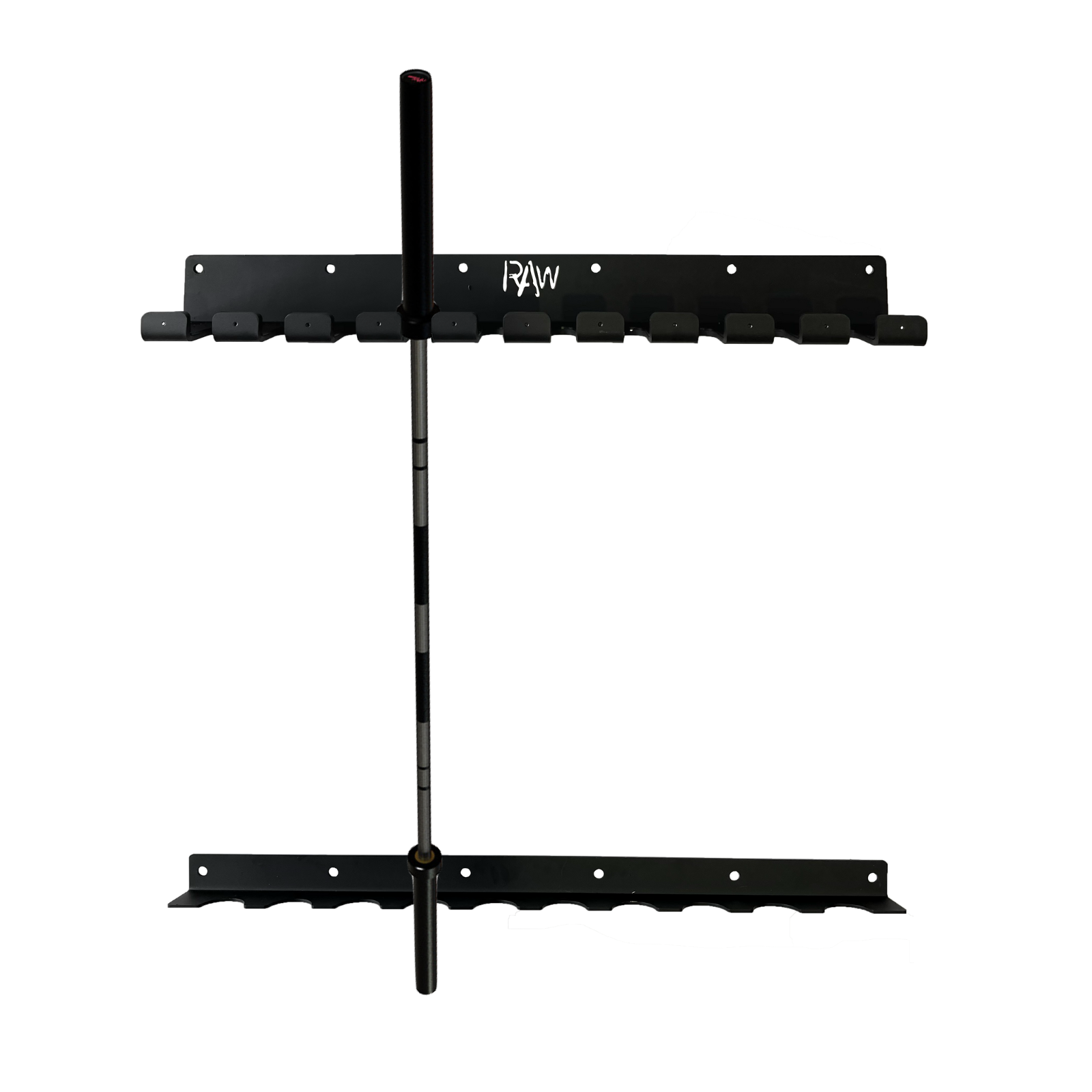 Vertical Wall Mount Barbell Storage Rack - Holds 10 Bars - Space Saving Gym Equipment for Home & Commercial Use