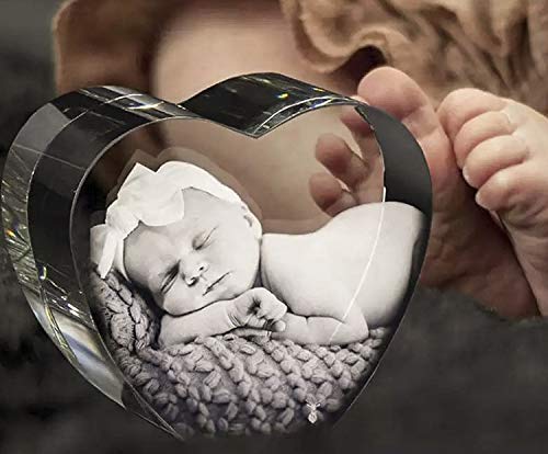 3D Crystal Personalized Custom Photo Engraved Inside - Unique Gift for Mom, Dad, Wife, Husband, Family | Anniversary, Birthday, Wedding, Long Distance Relationship Present | Home & Office Decoration