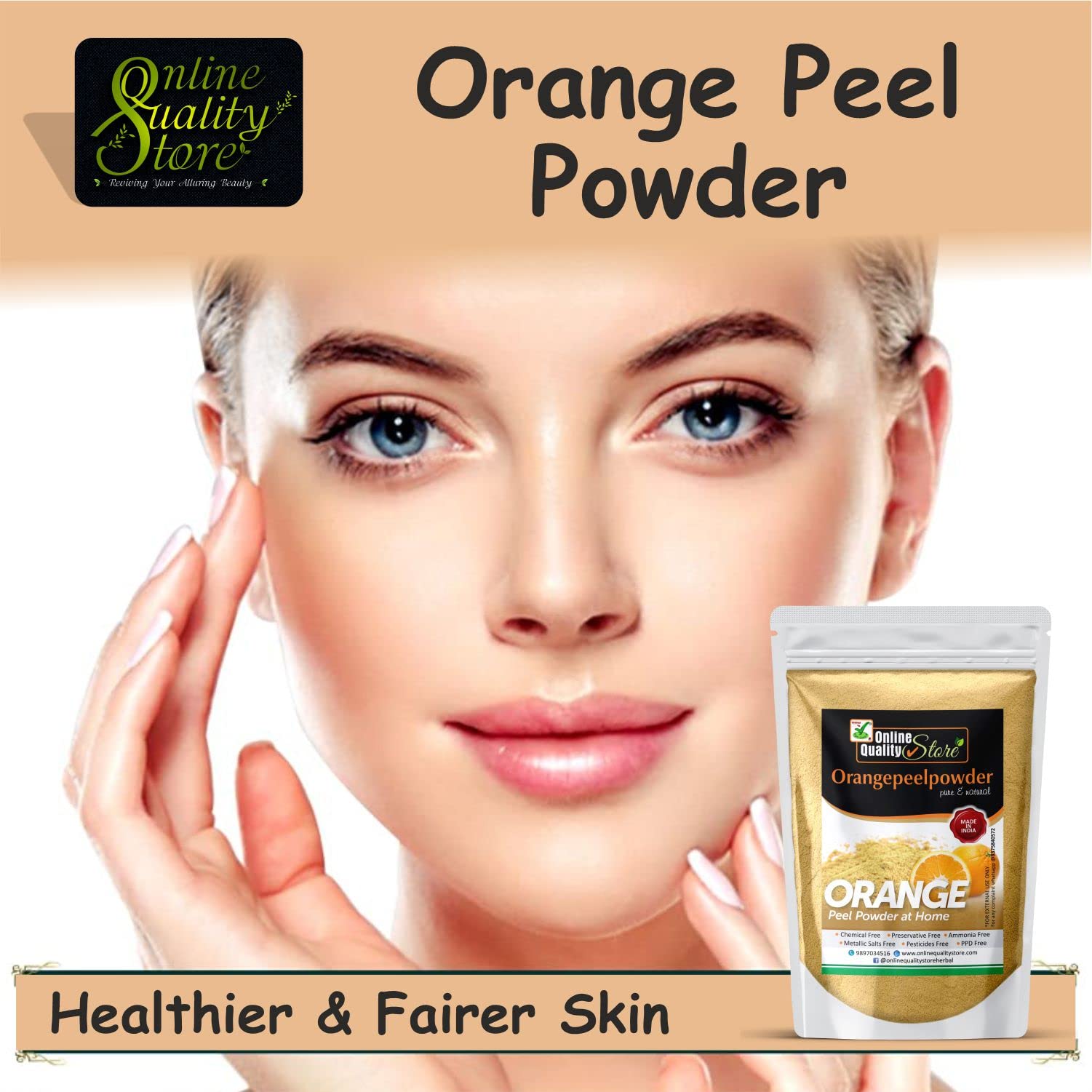Pure & Organic Orange Peel Powder for Skin Whitening & Brightening - 700g Face Pack | Acne Treatment, Dark Spot Remover, Blemish & Pimple Healing | Natural Skincare for Glowing Complexion | DIY Face Mask & Beauty Routine Essential